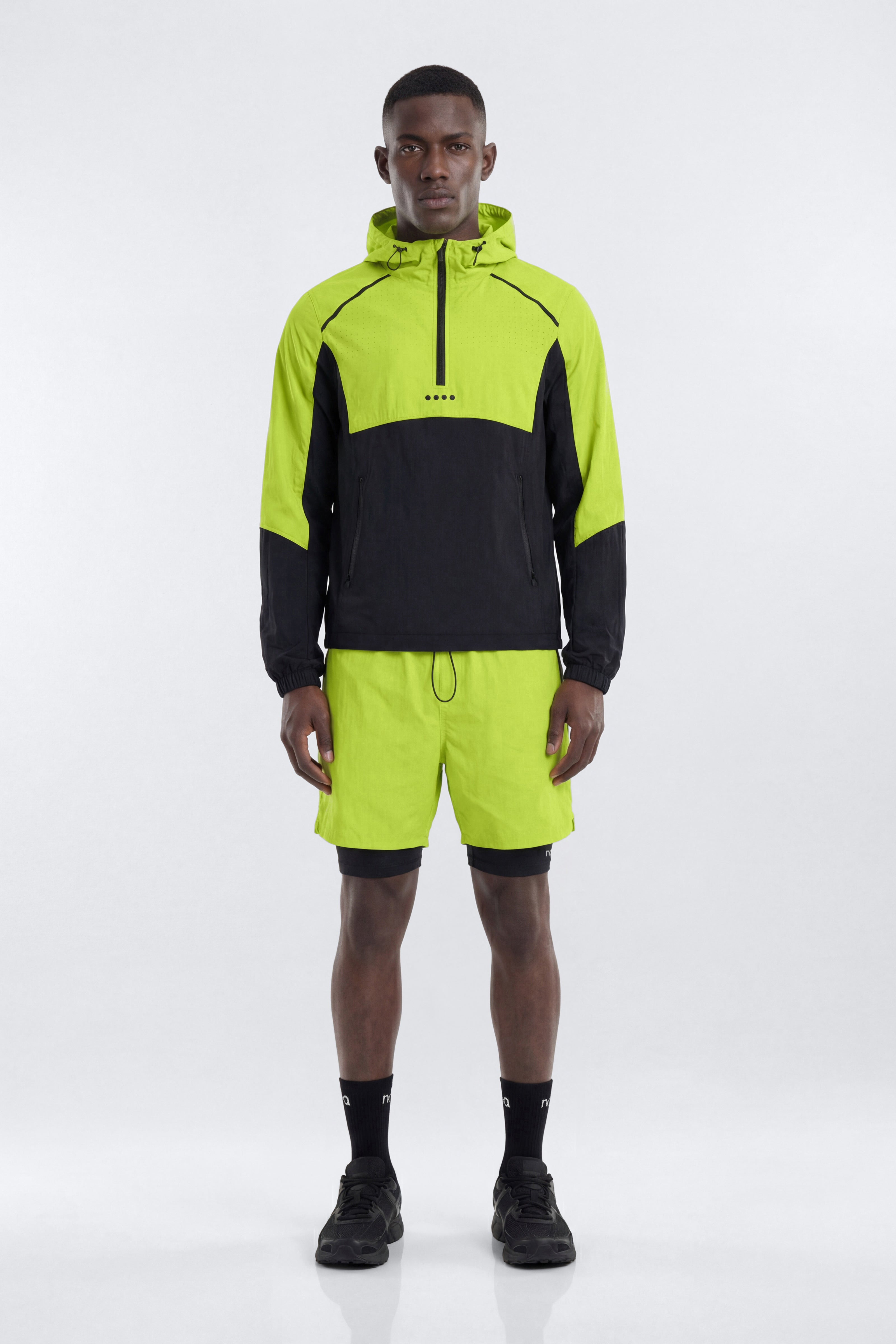 ProRipStop Hooded Half Zip Jacket - Neon Yellow