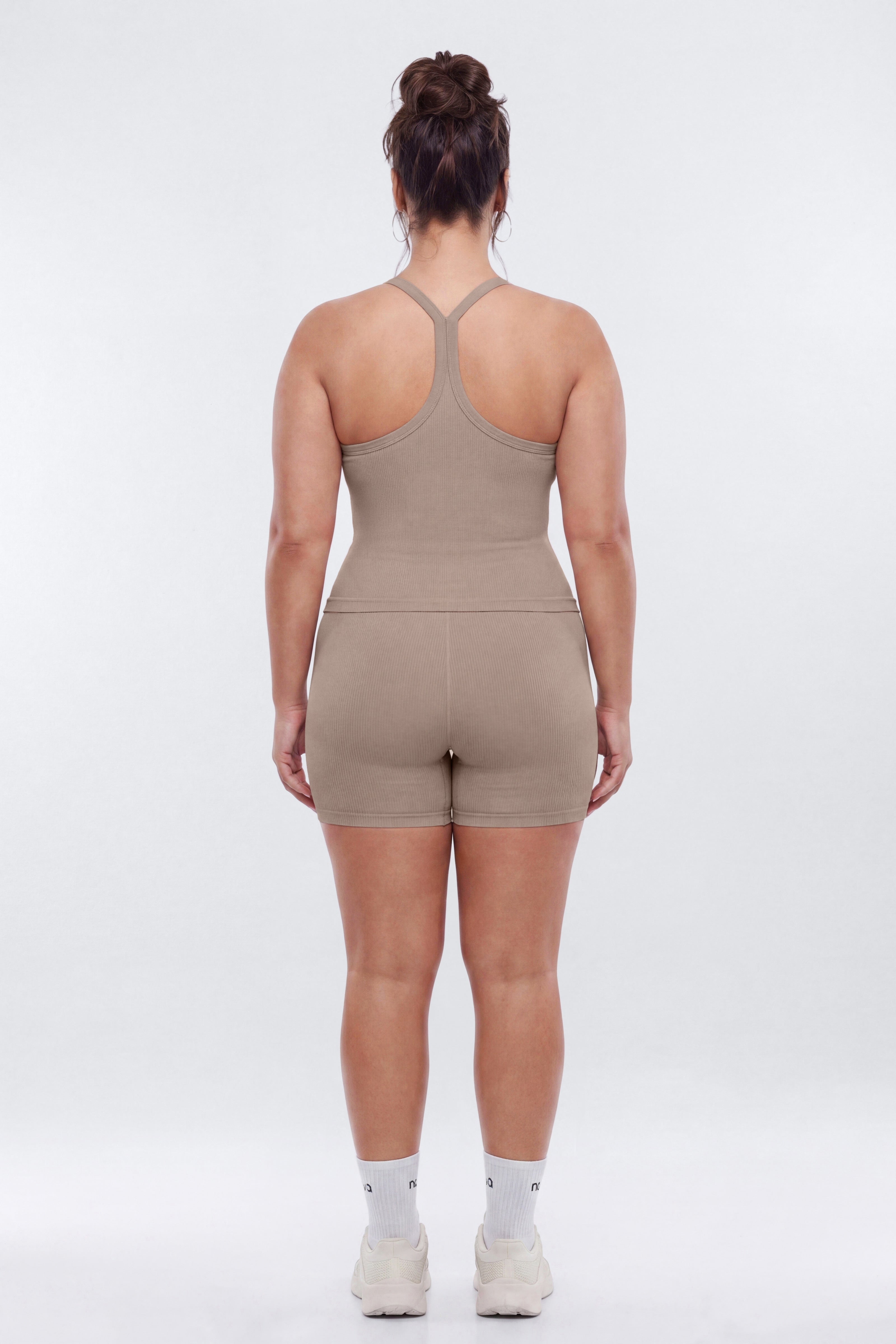 SeamlessLift™ Y Back Sports Top - Taupe