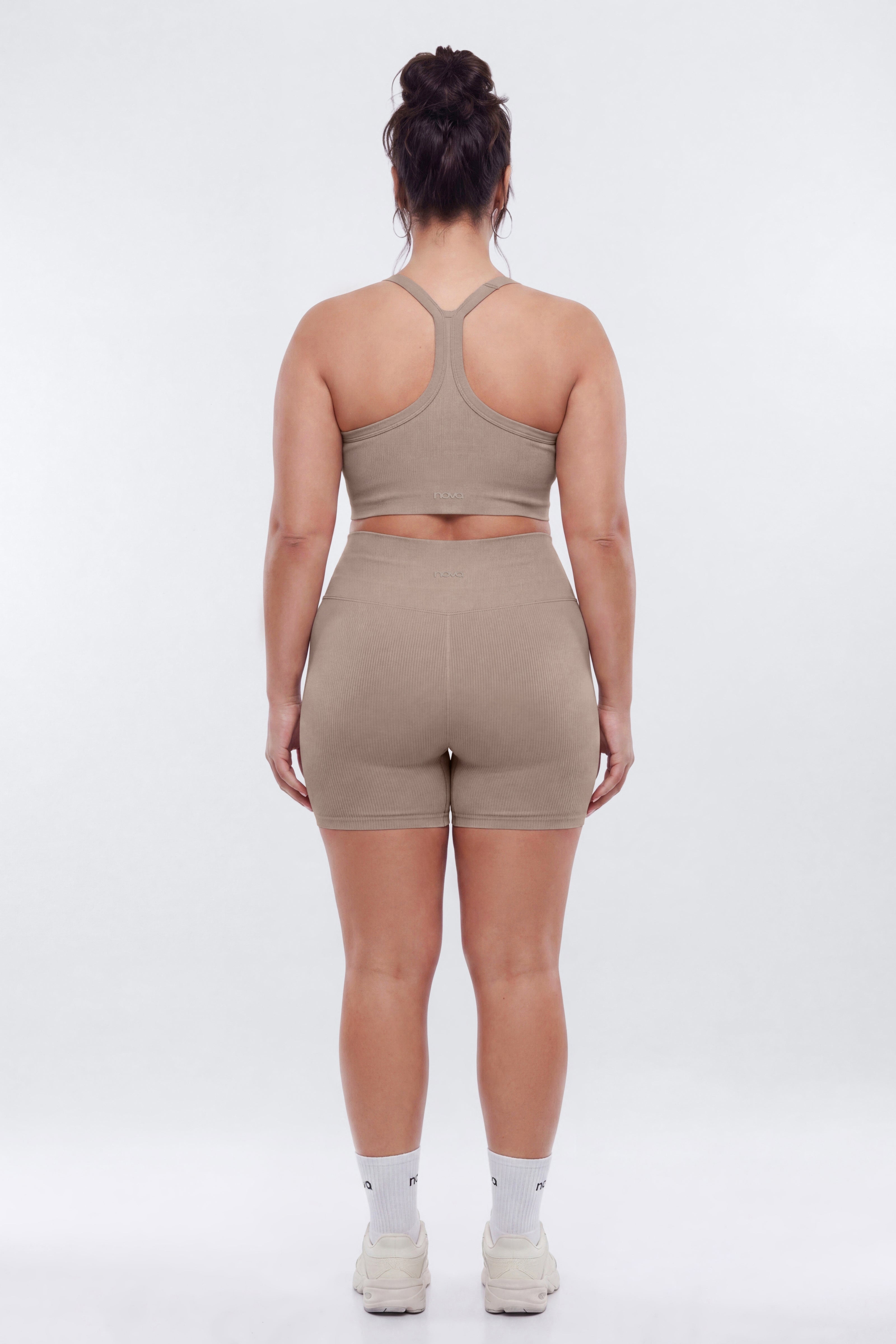 SeamlessLift™ 5″ High Rise Biker Short - Taupe