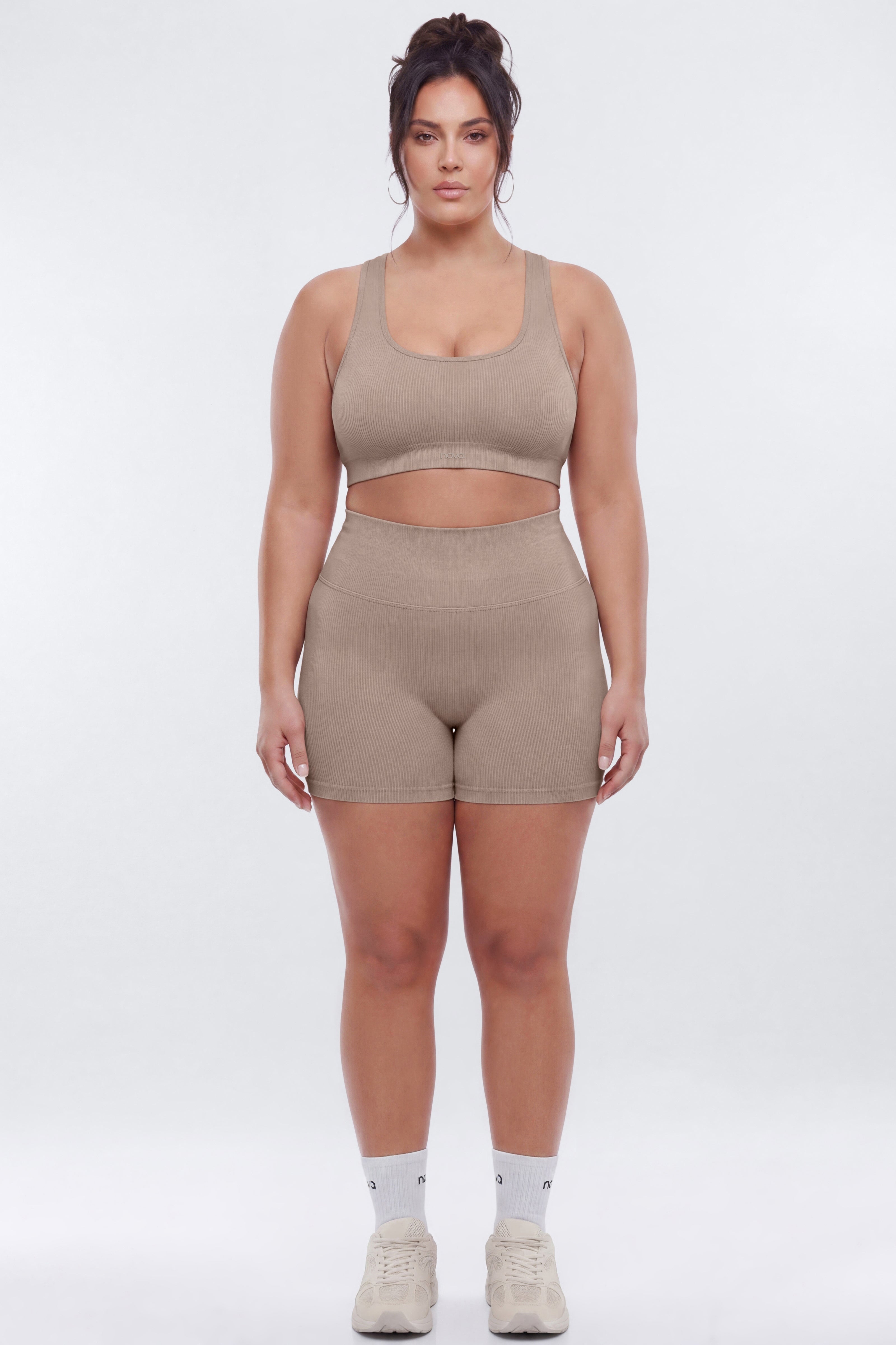 SeamlessLift™ 5″ High Rise Biker Short - Taupe