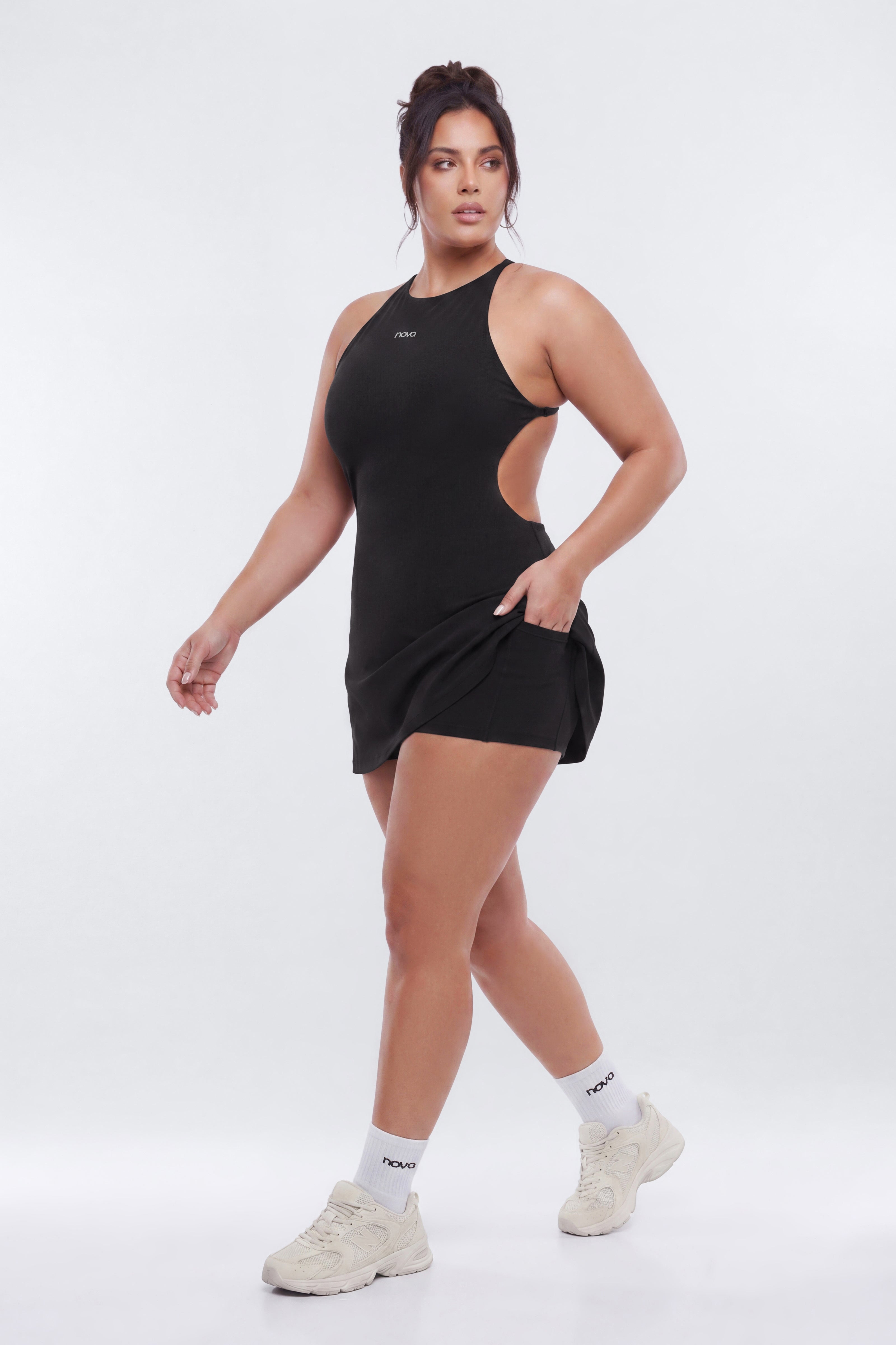 ProStretch™ Open Back Sports Dress - Black