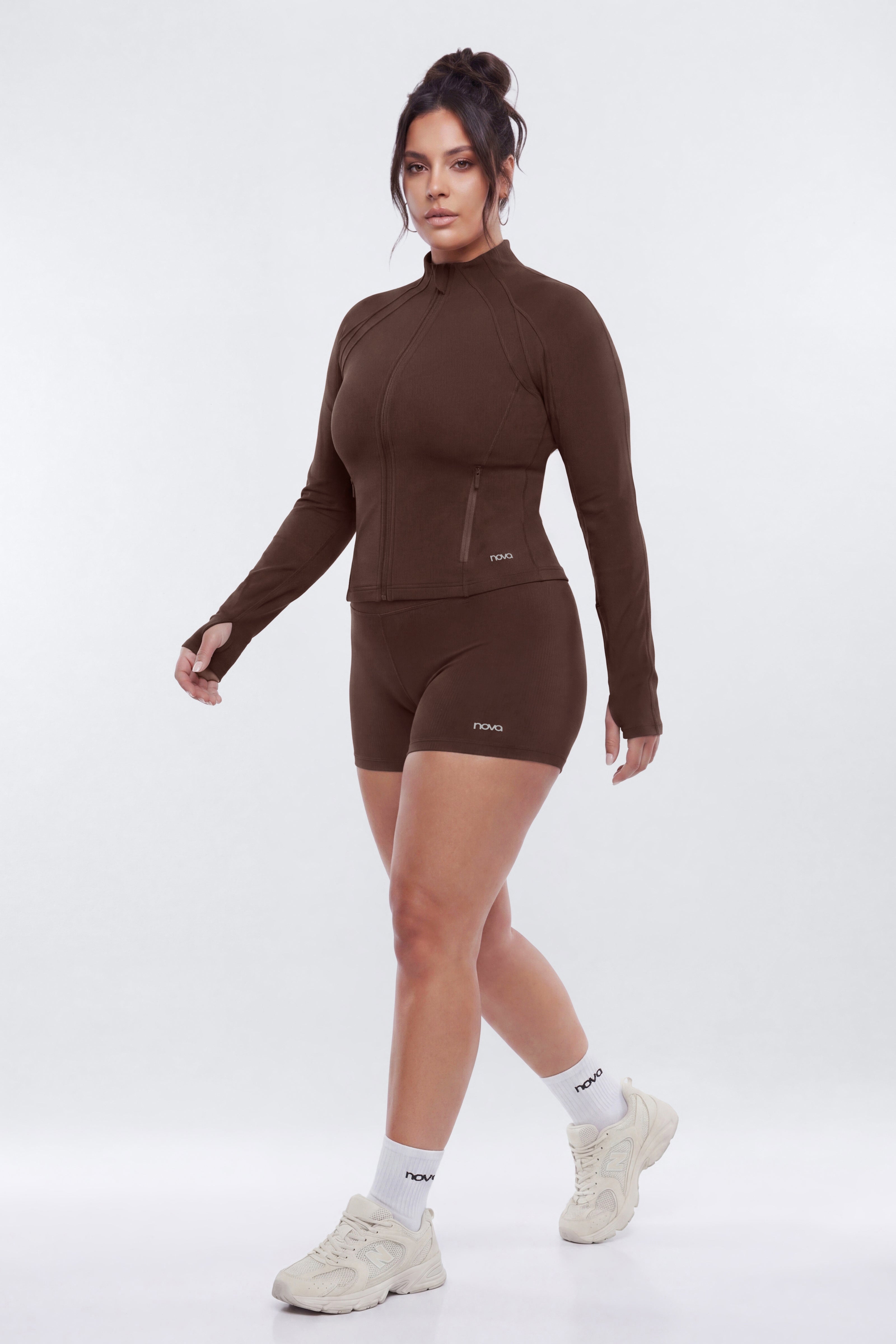 ProStretch™ Front Zip Sports Jacket - Brown