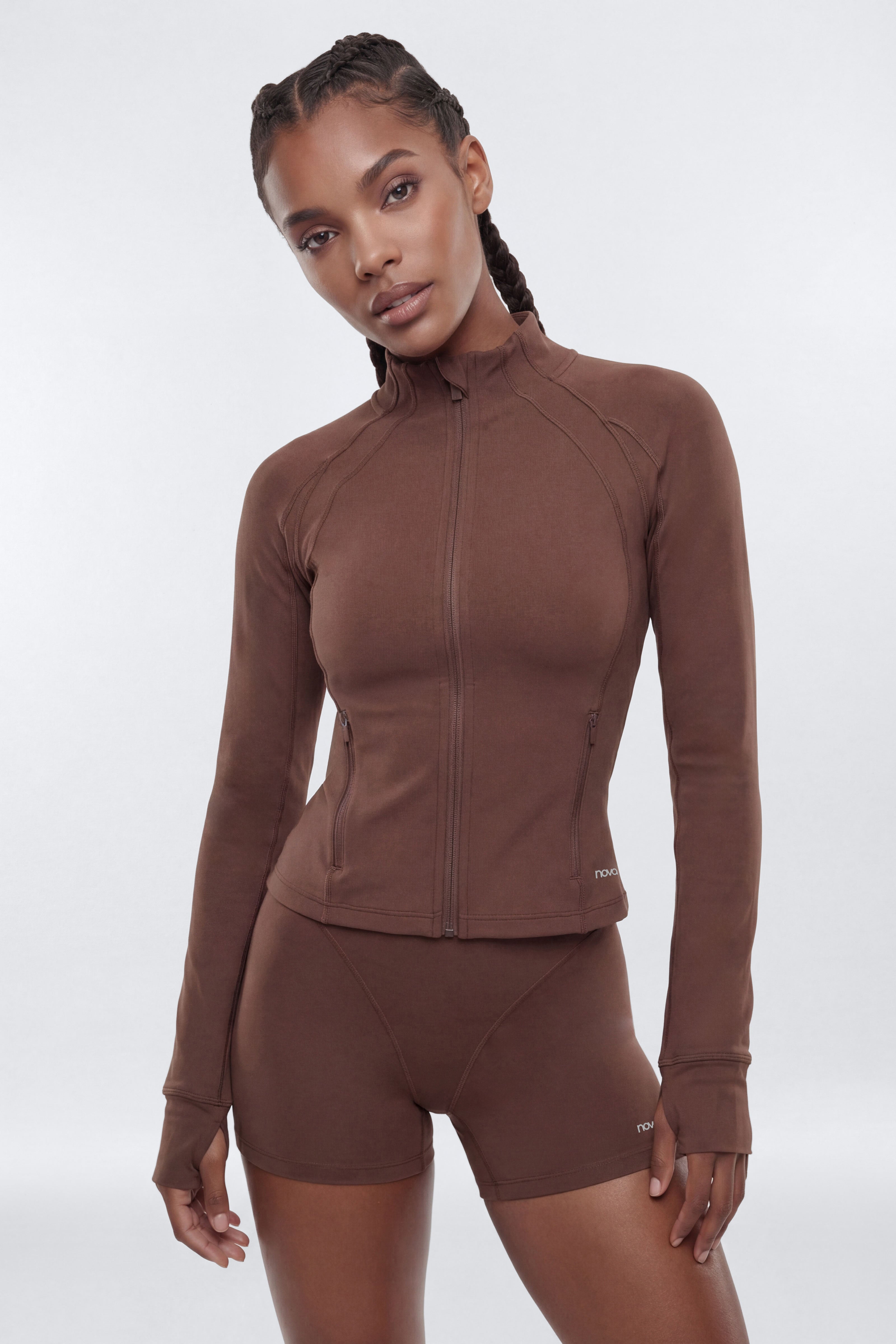 ProStretch™ Front Zip Sports Jacket - Brown