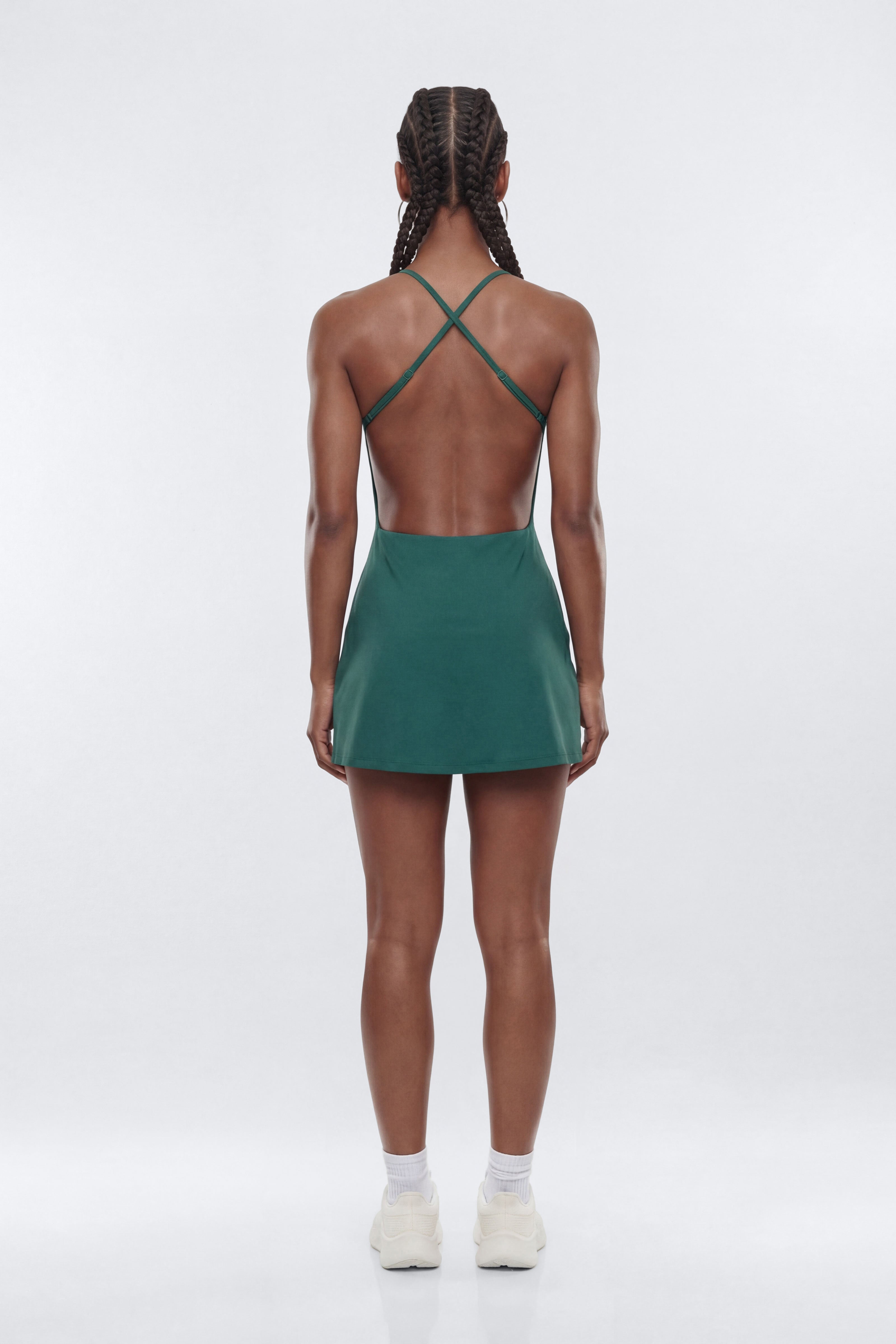 ProStretch™ Open Back Sports Dress - Hunter Green