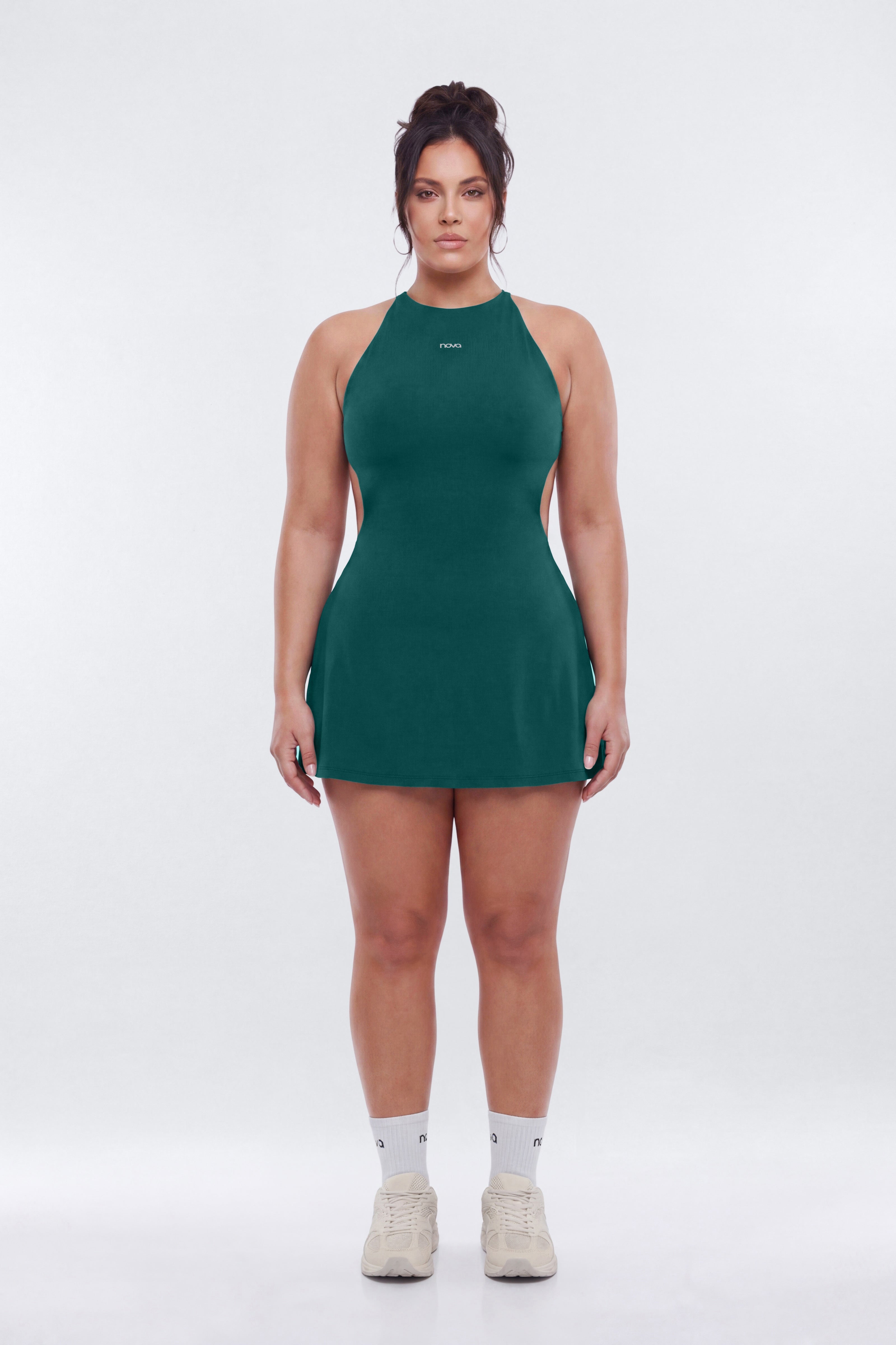 ProStretch™ Open Back Sports Dress - Hunter Green