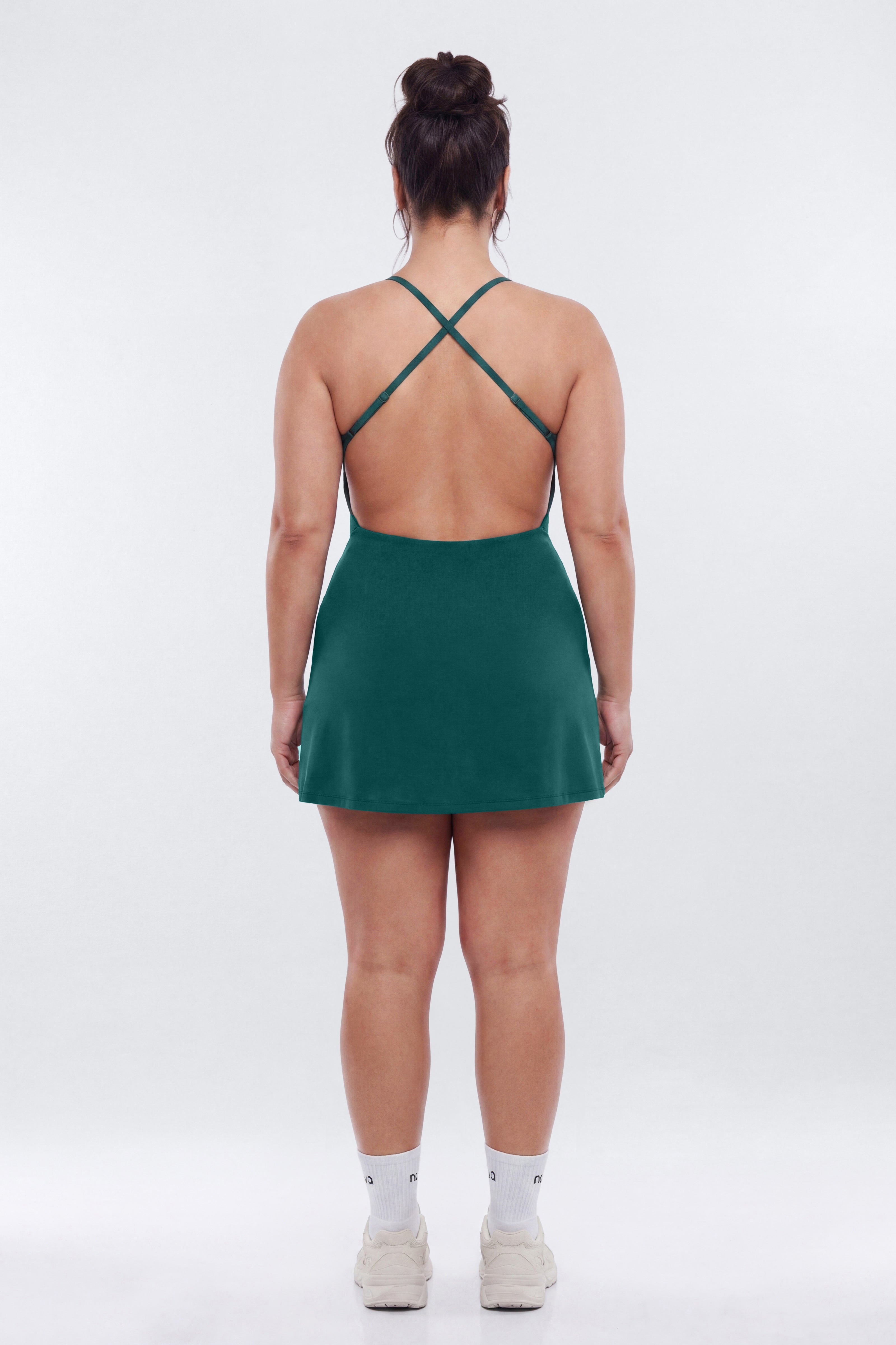 ProStretch™ Open Back Sports Dress - Hunter Green
