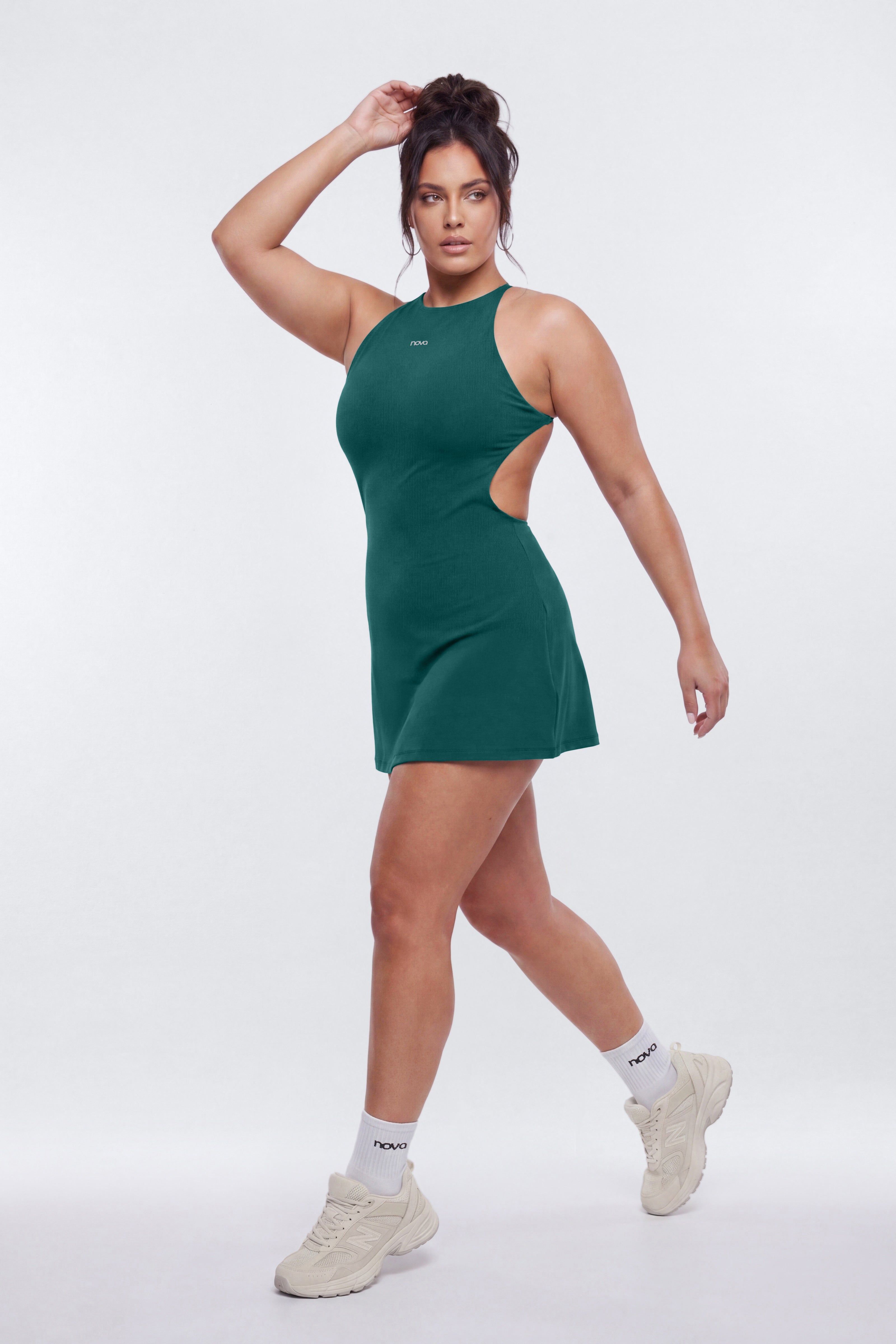 ProStretch™ Open Back Sports Dress - Hunter Green