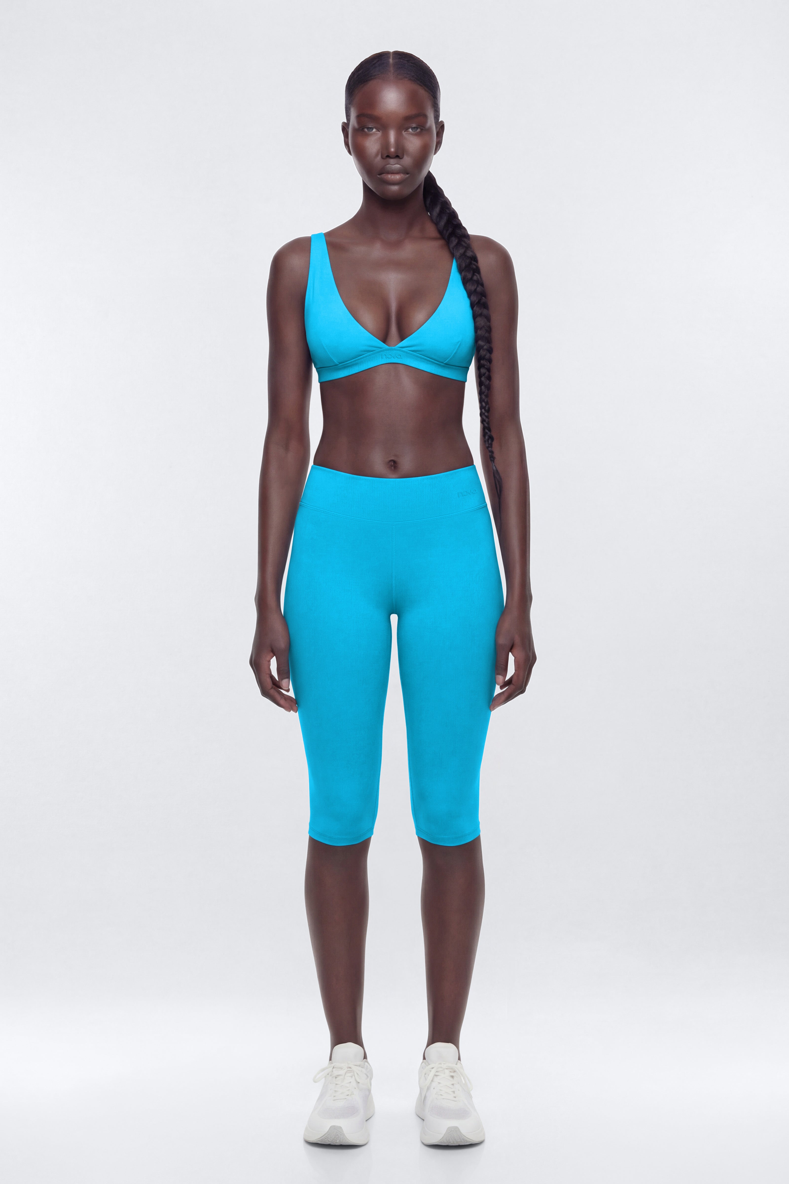 ButterSoft Low V Neck Sports Bra - Blue