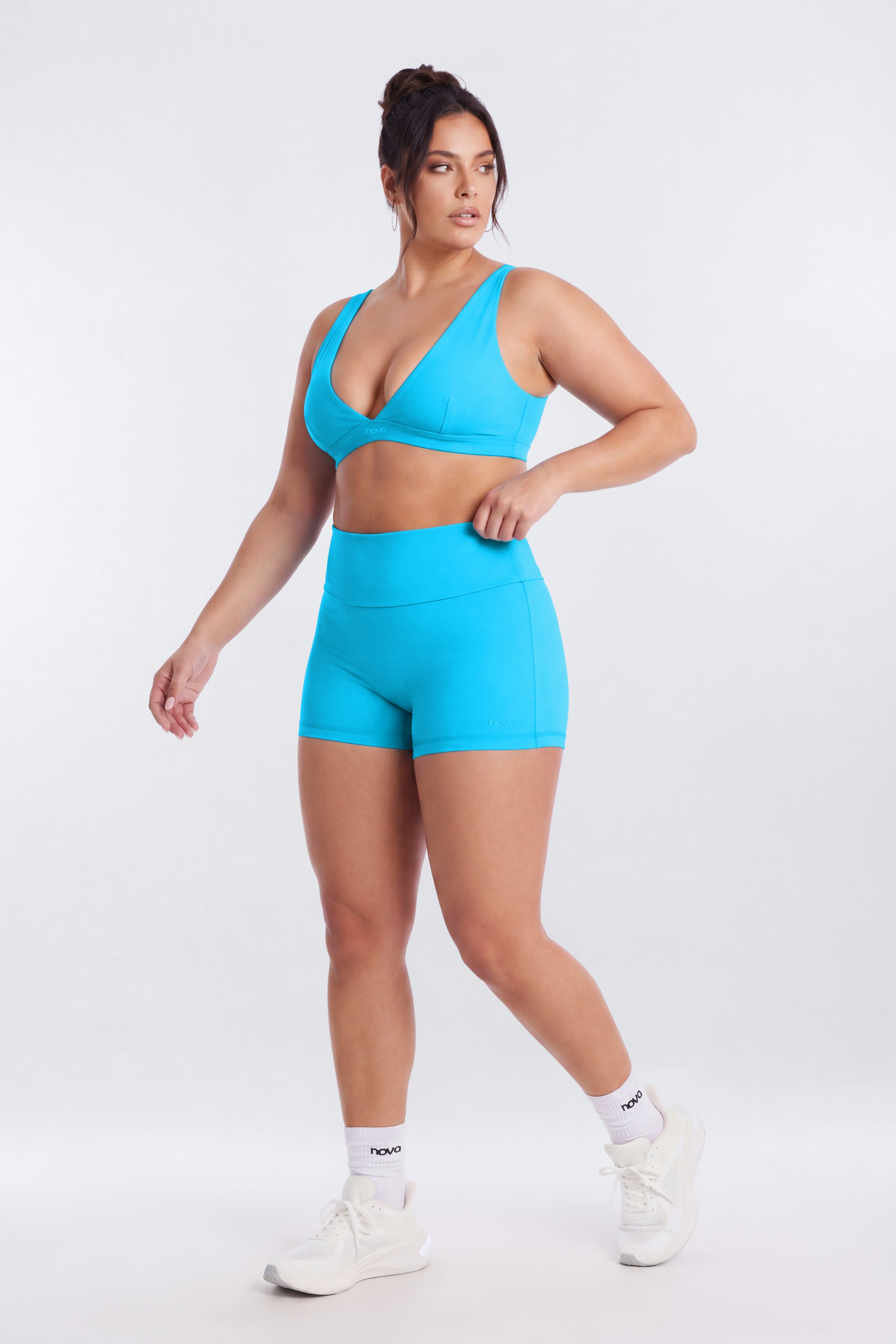 ButterSoft 3″ Foldover Biker Short - Blue