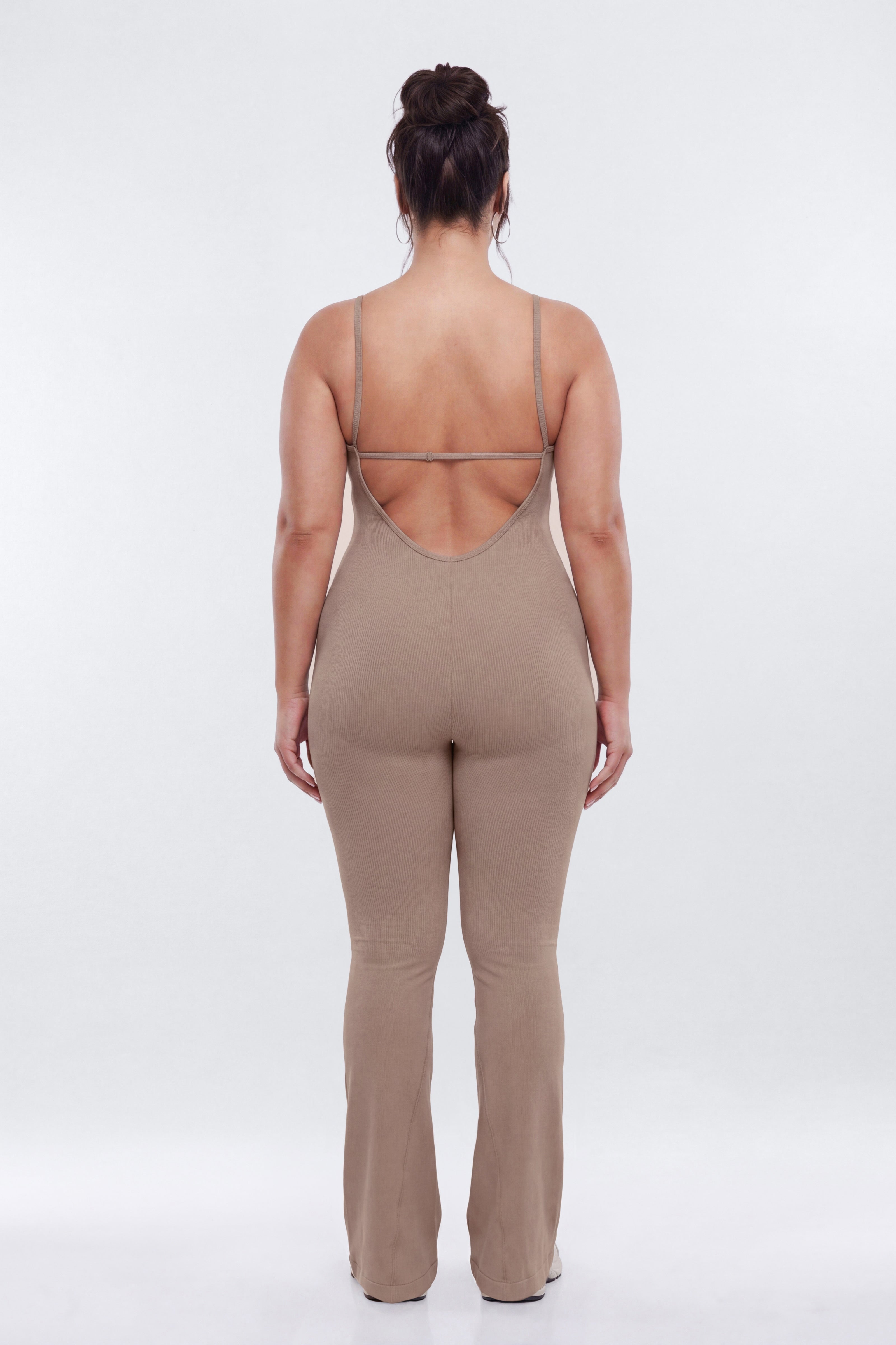 SeamlessLift™ 32″ Flare Jumpsuit - Taupe