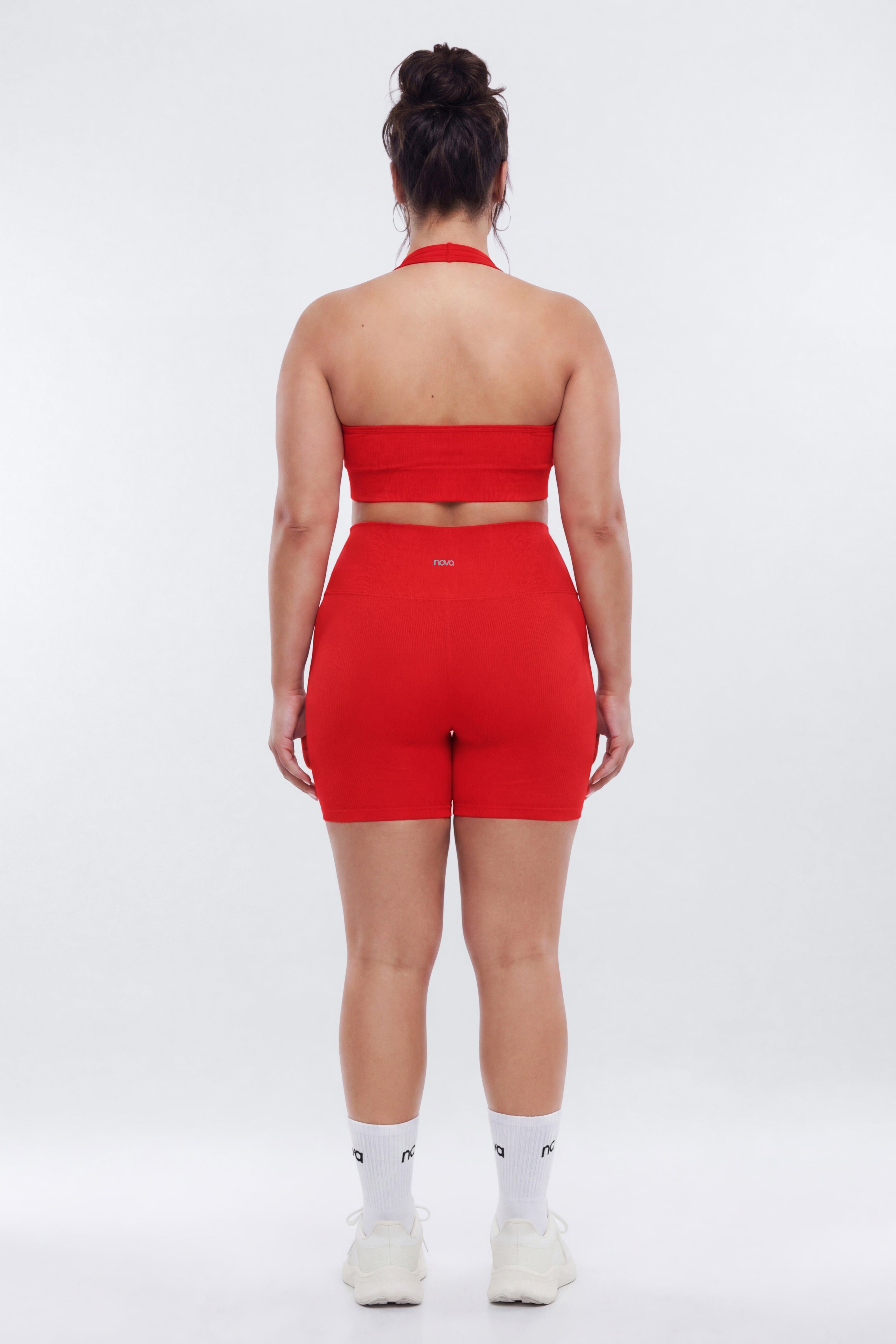 SeamlessLift™ 5″ High Rise Biker Short - Red