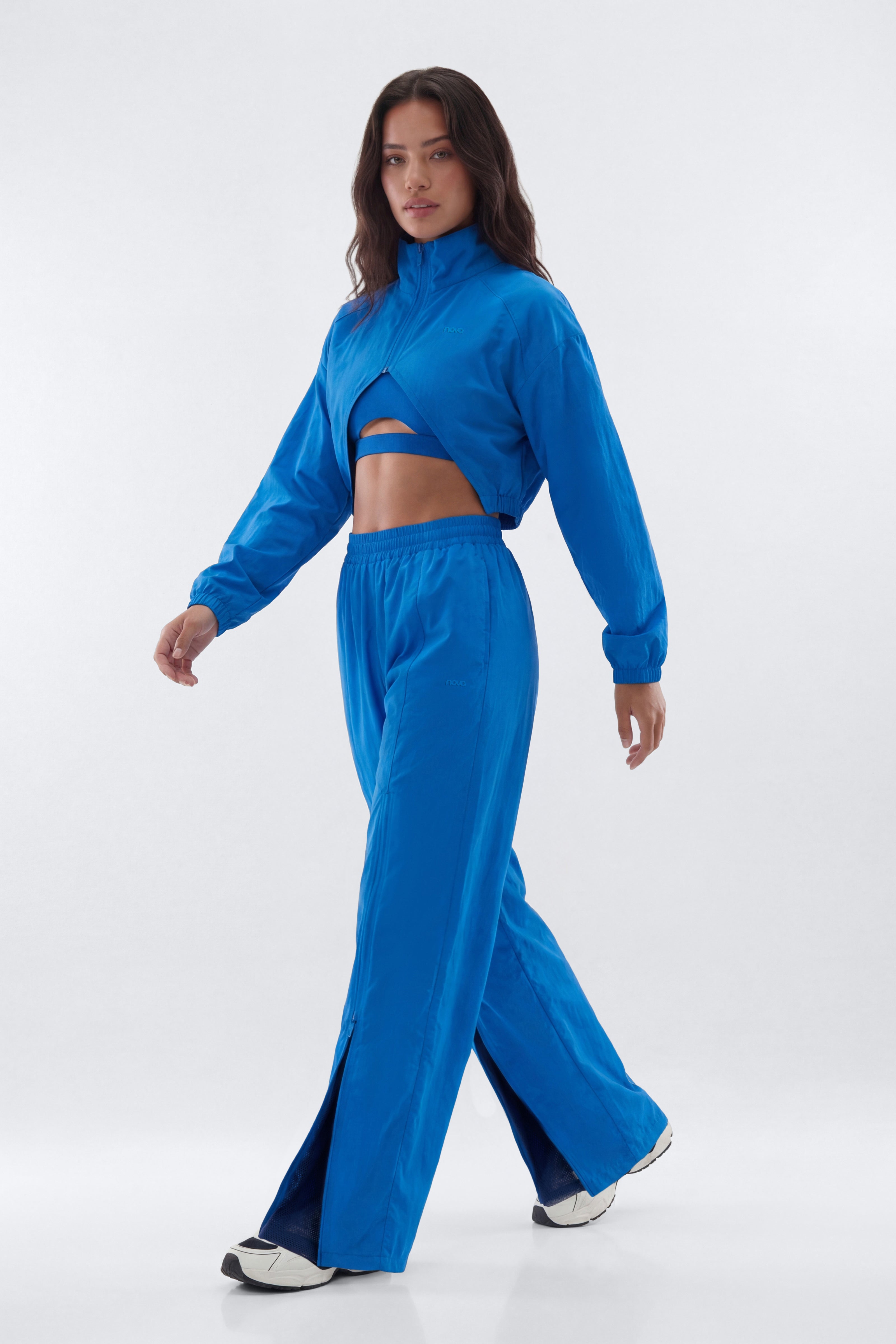 CoreNylon 31″ Zipper Windbreaker Track Pant - Blue