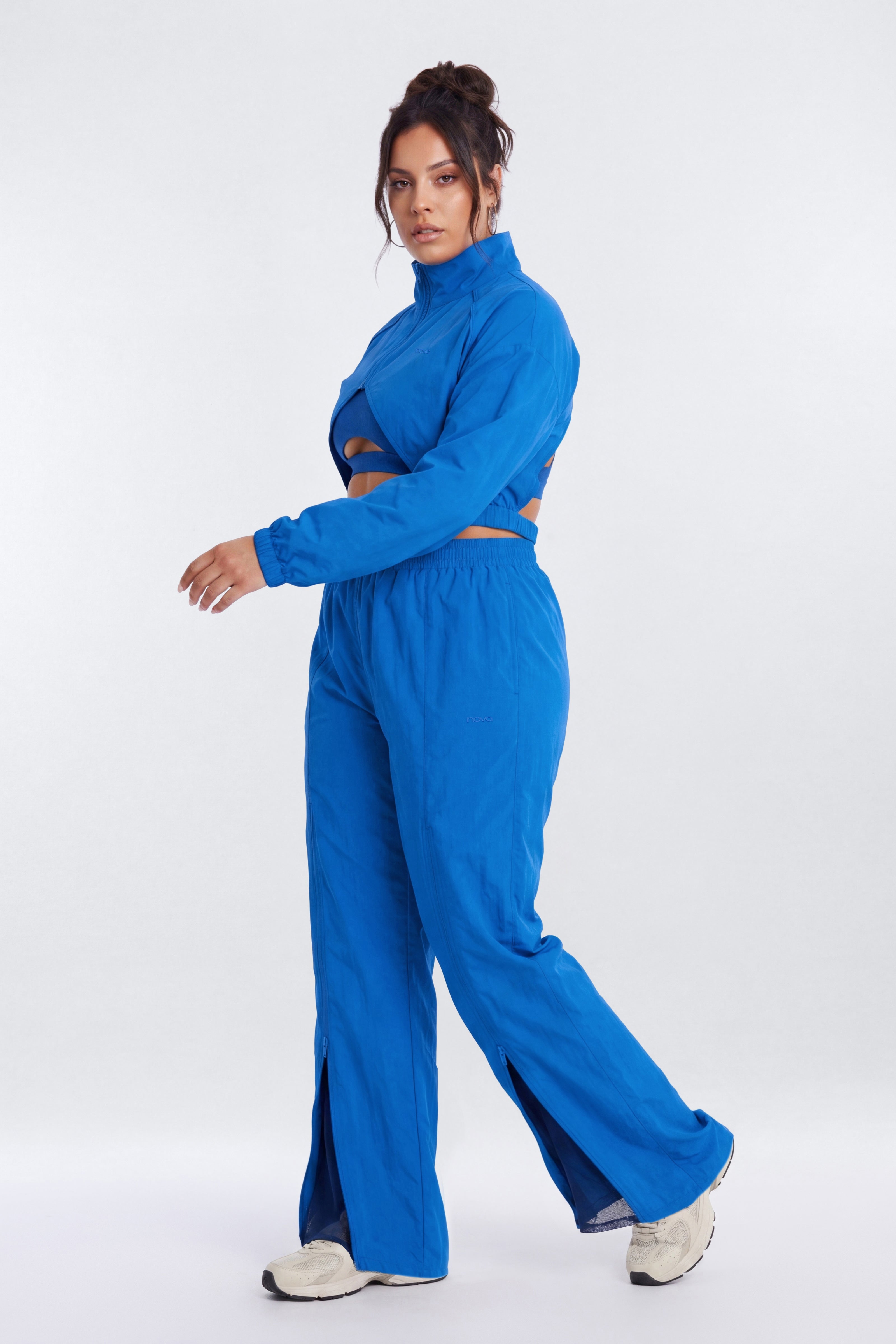 CoreNylon 31″ Zipper Windbreaker Track Pant - Blue