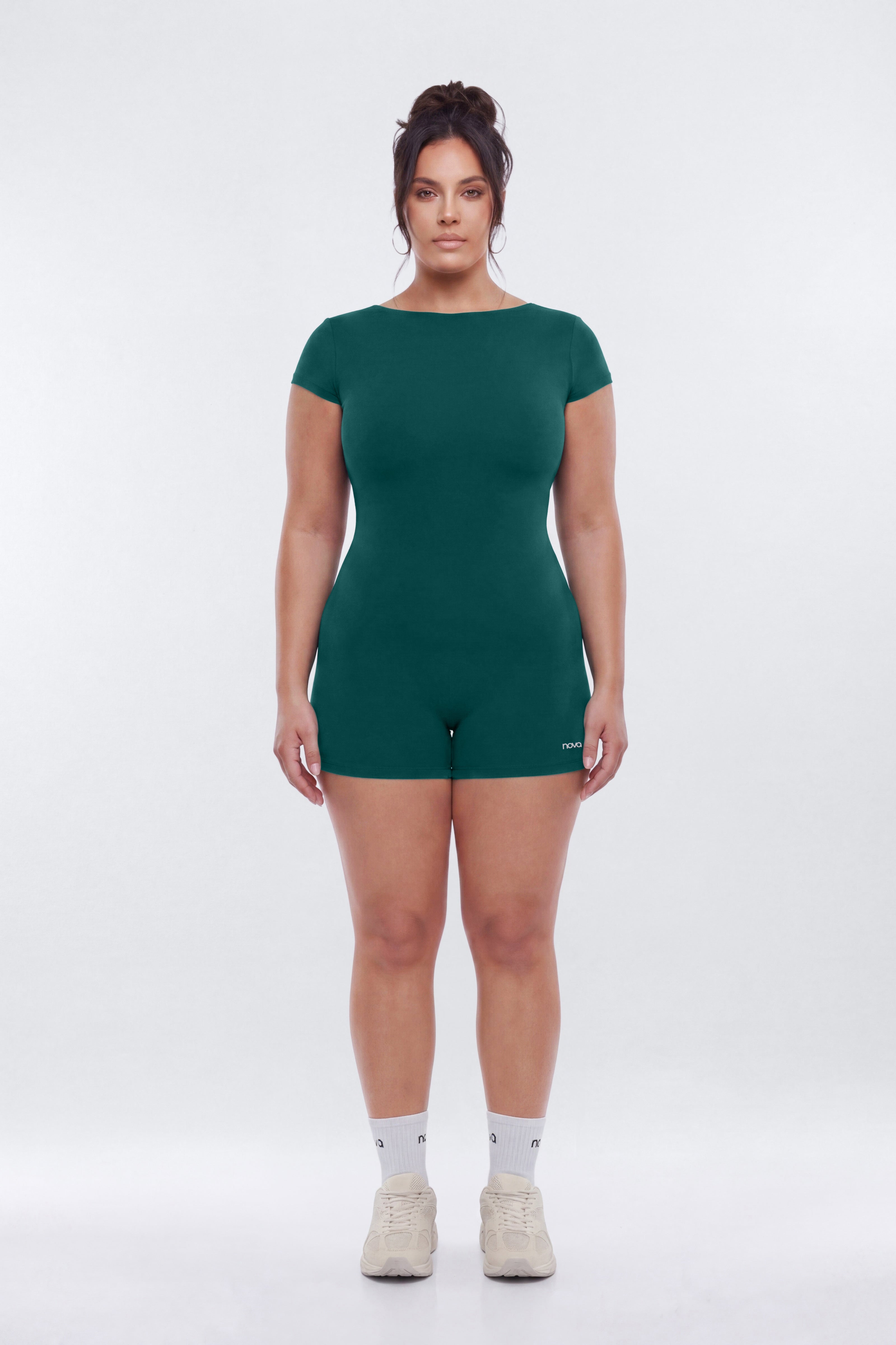 ProStretch™ 3″ Low Back Romper - Hunter Green