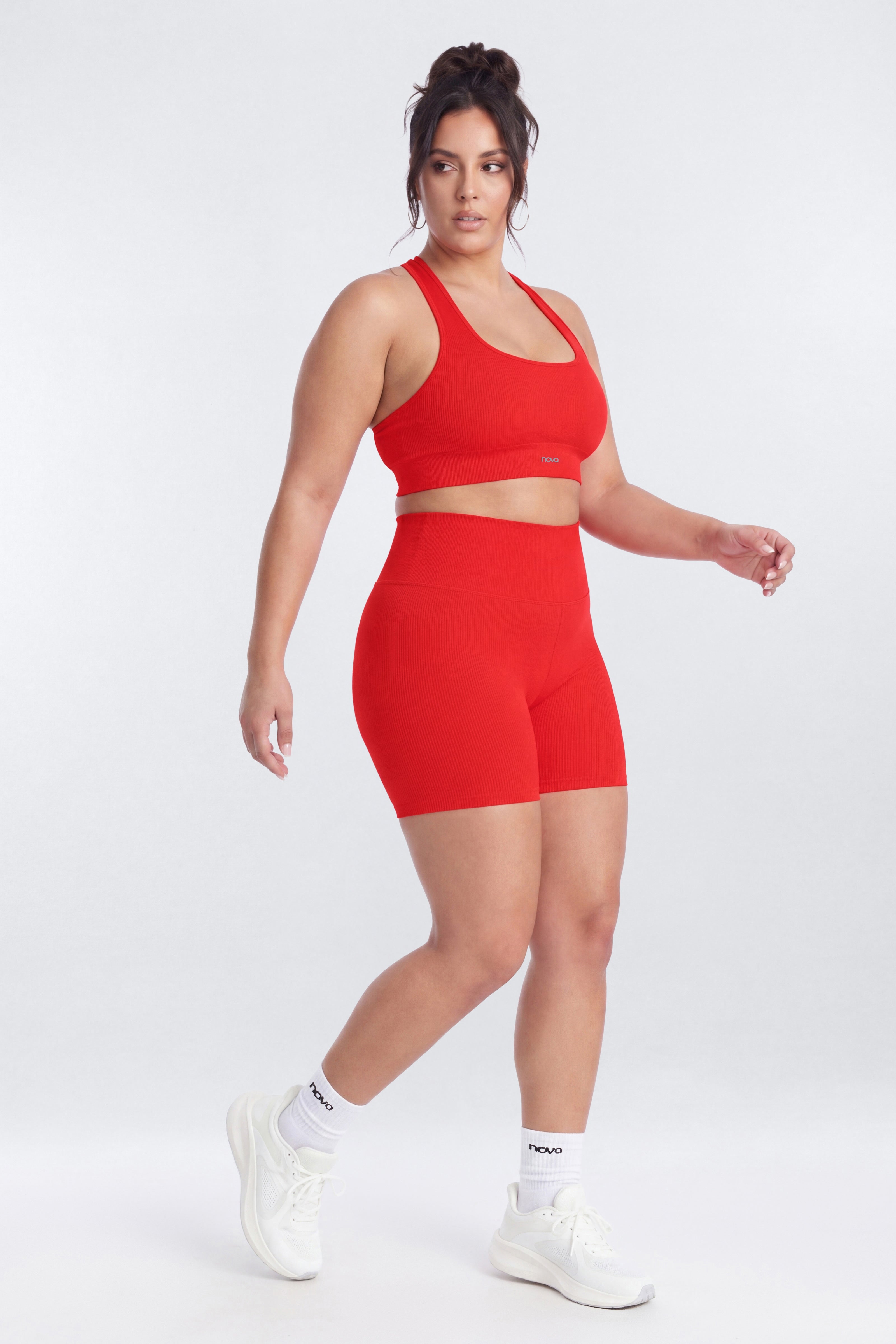 SeamlessLift™ 5″ High Rise Biker Short - Red