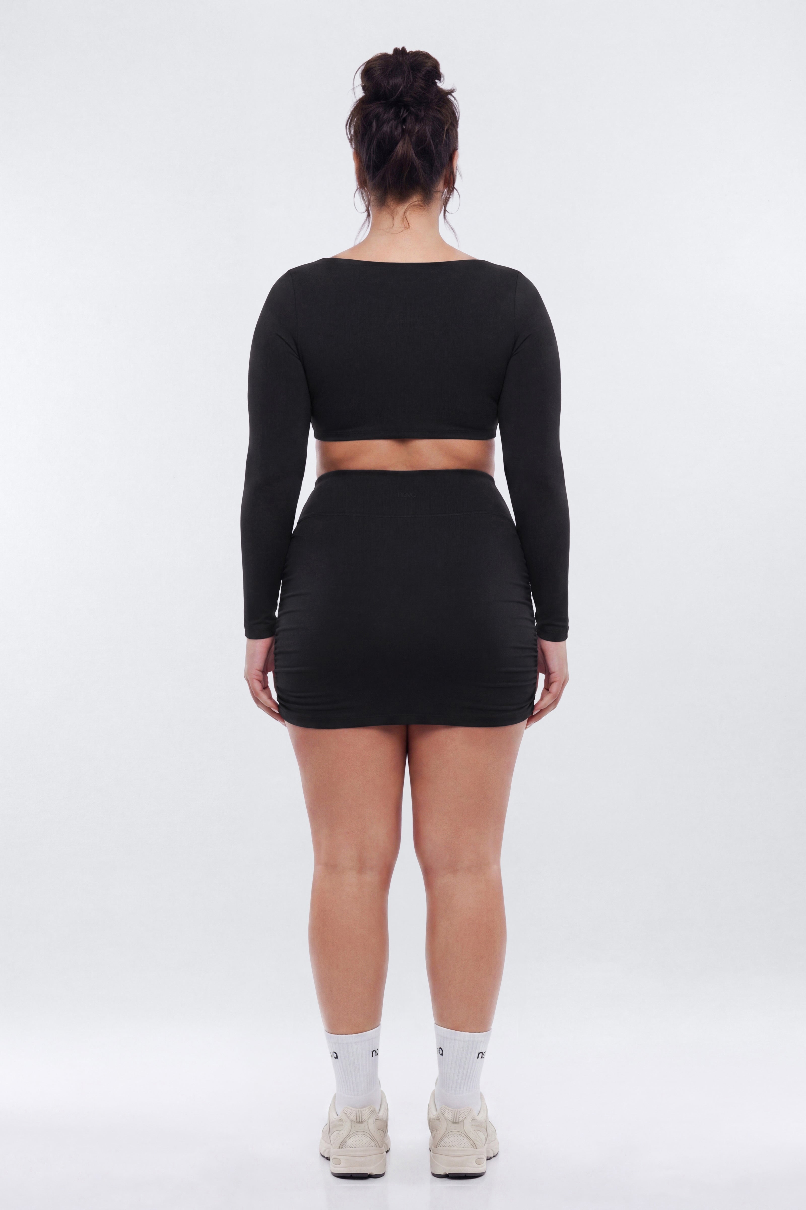 ButterSoft Side Ruched Skort - Black
