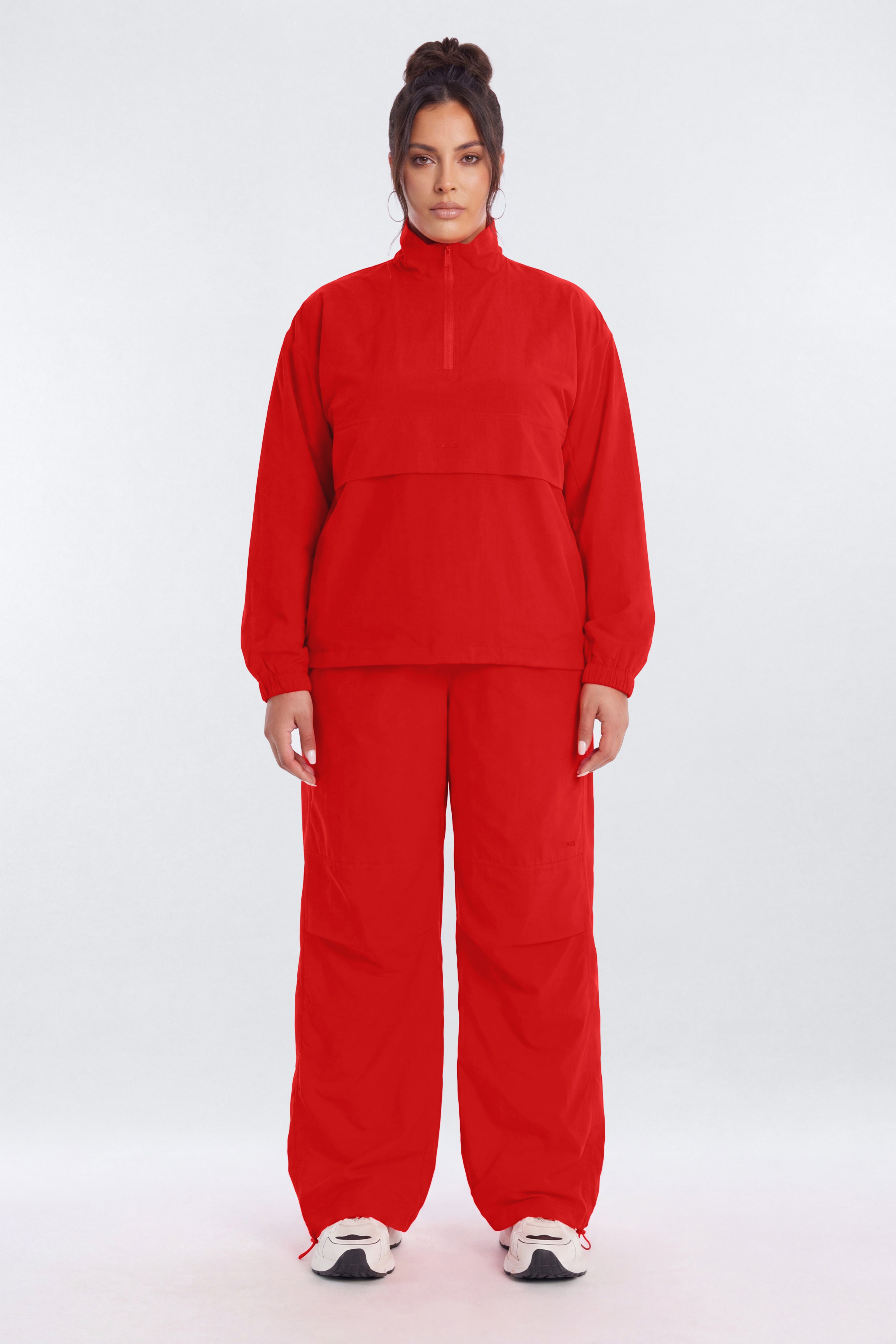 CoreNylon 32″ Wide Leg Track Pant - Red