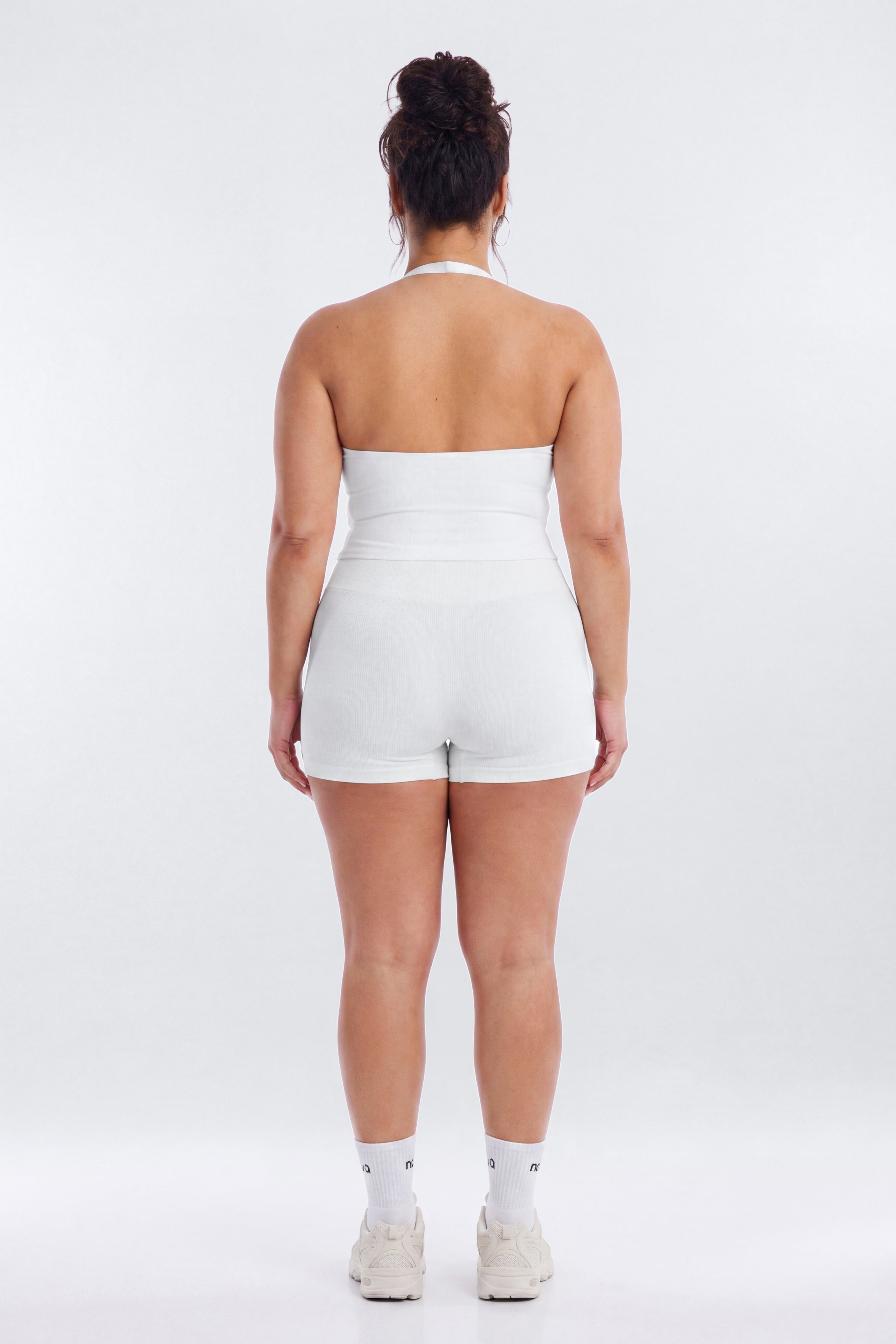 ButterSoft Halter Sports Top - White