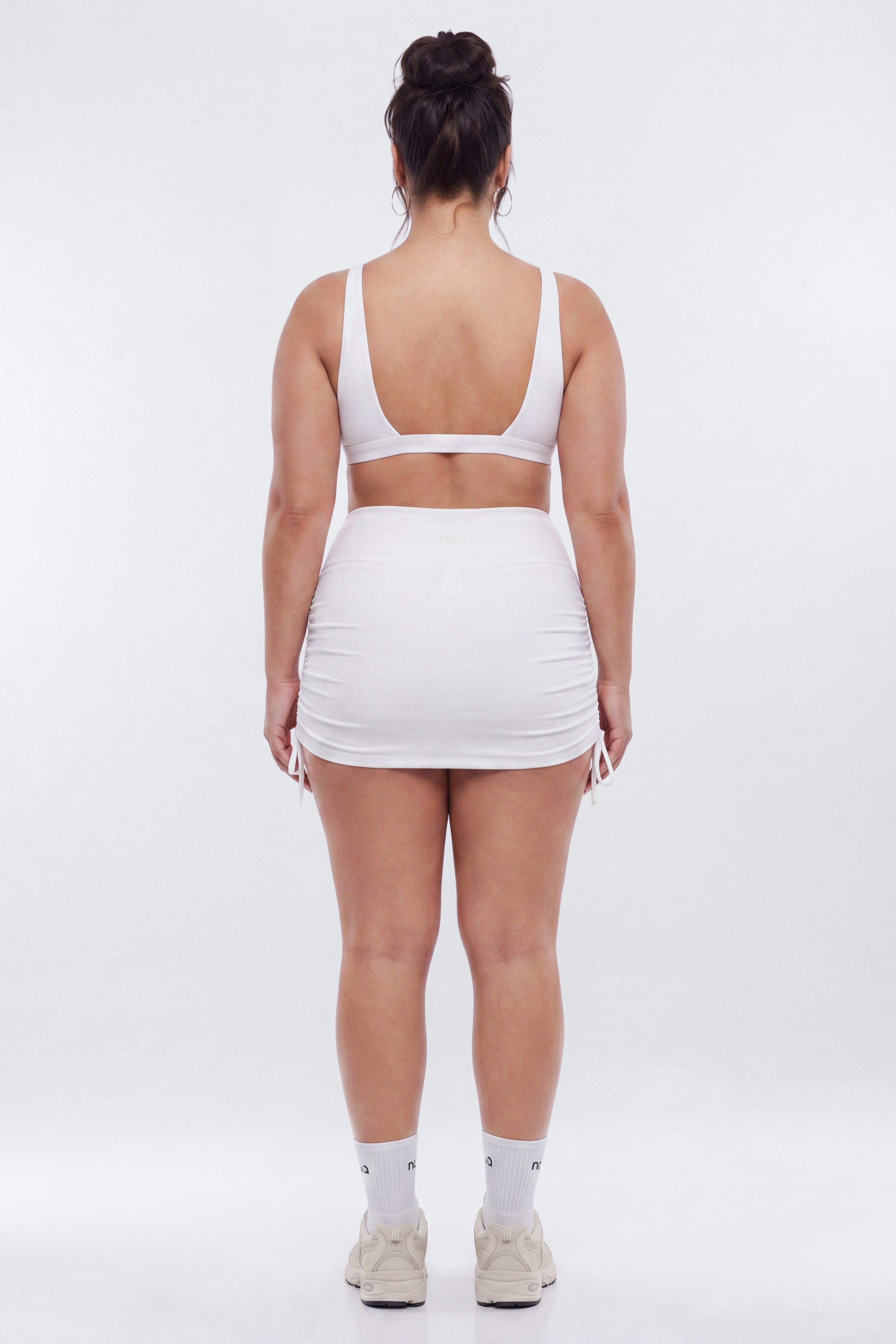ButterSoft Low V Neck Sports Bra - White