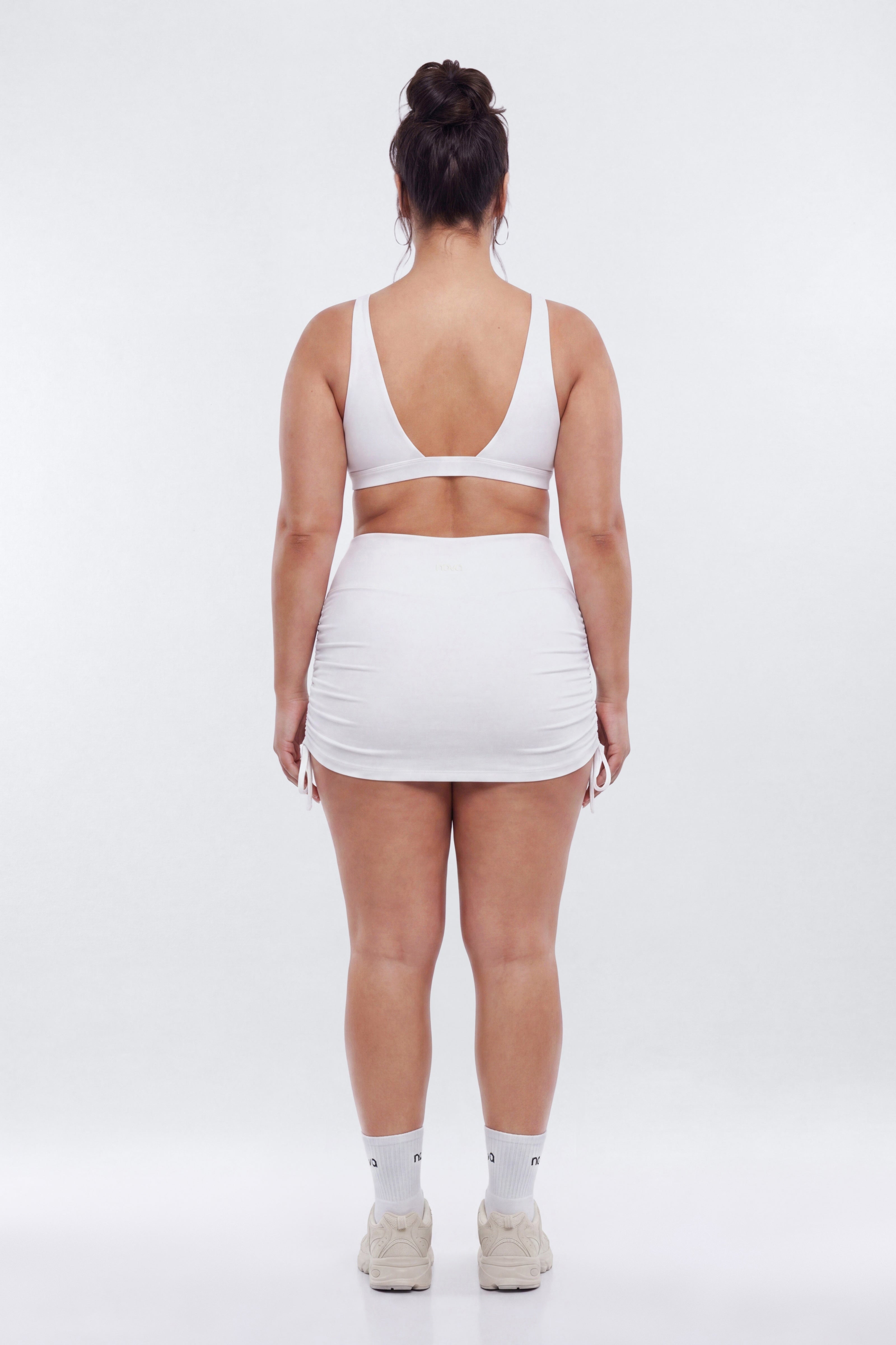 ButterSoft Side Ruched Skort - White