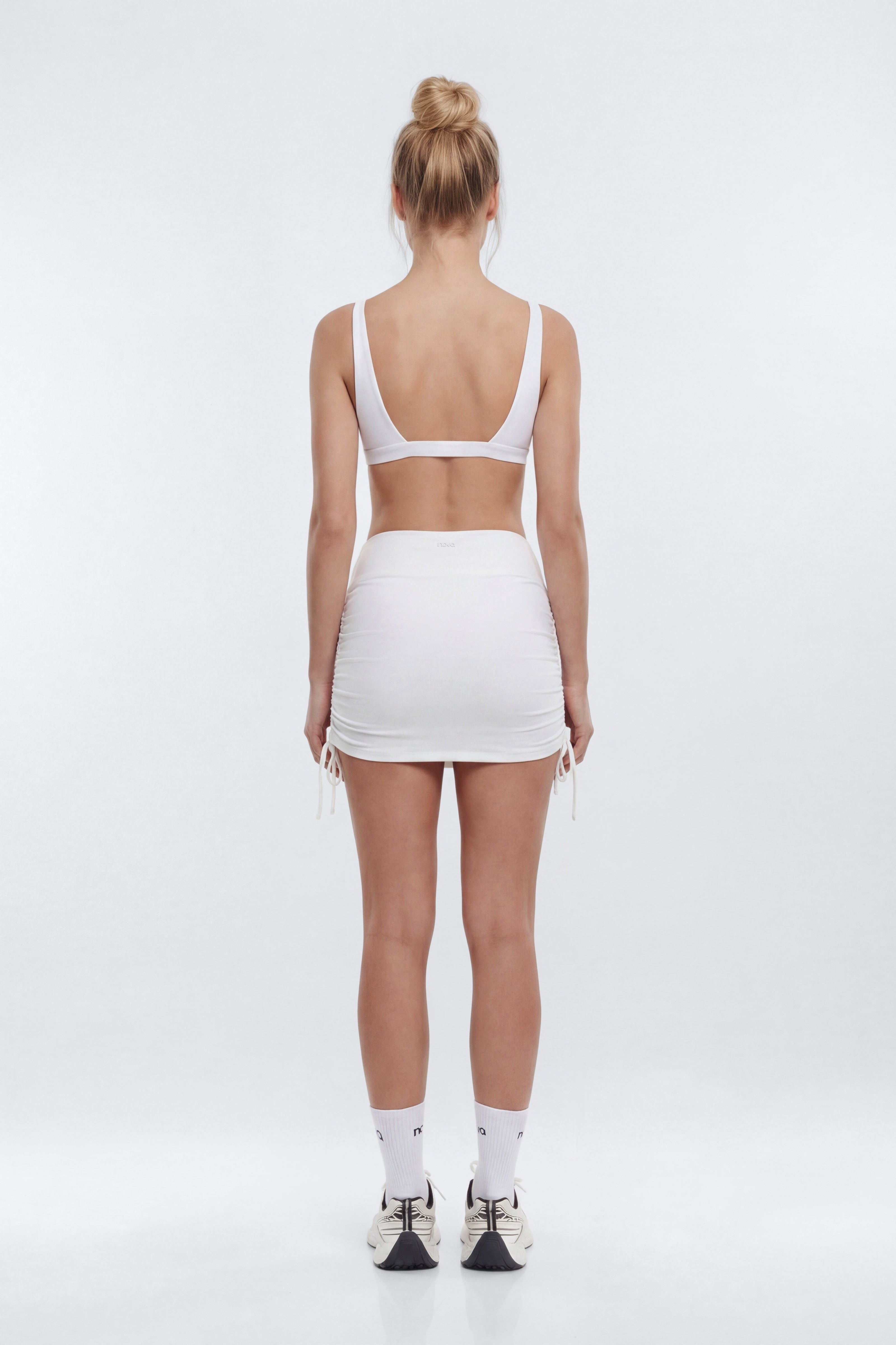 ButterSoft Low V Neck Sports Bra - White