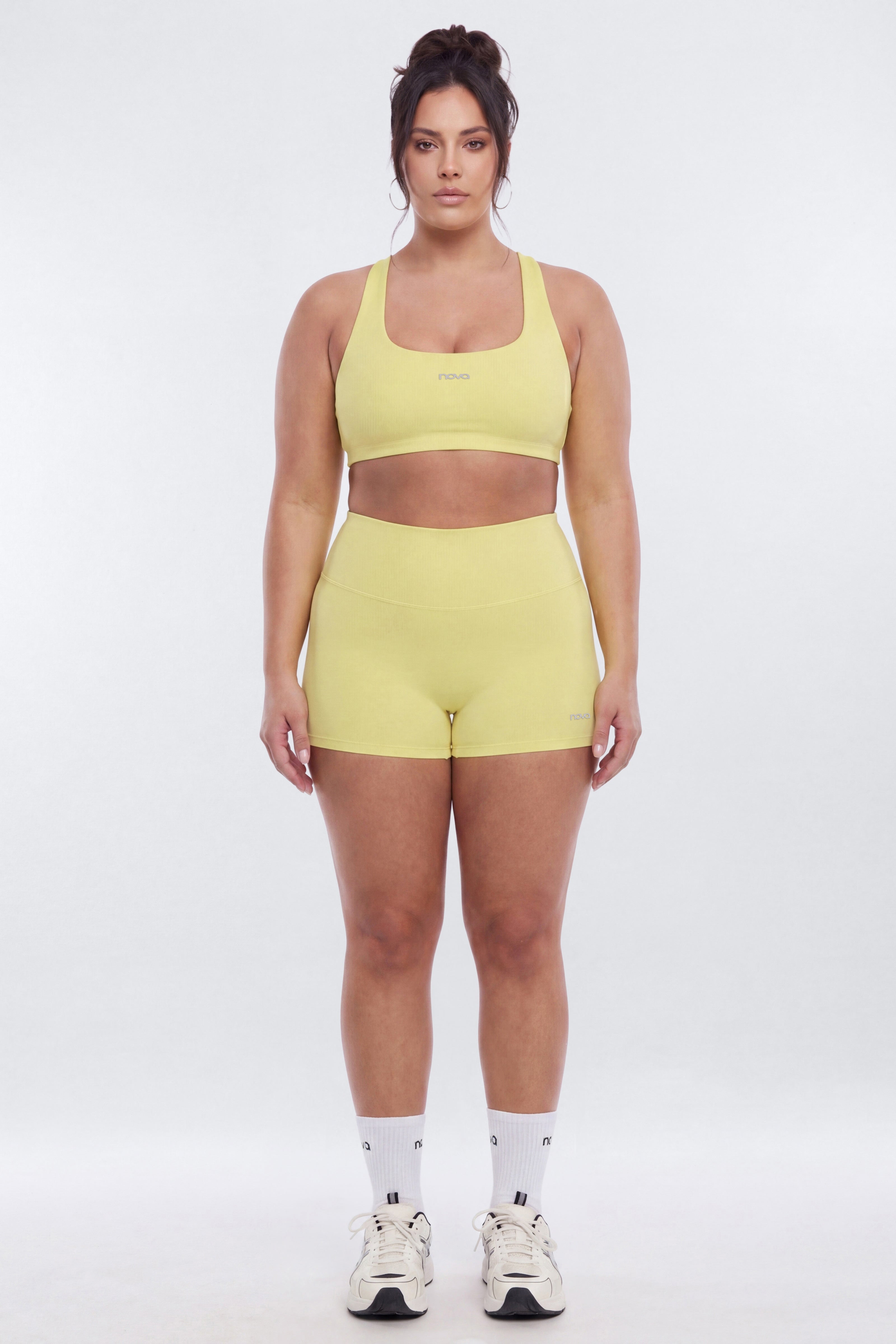 AirSculpt™ 3″ Mid Rise Biker Short - Yellow