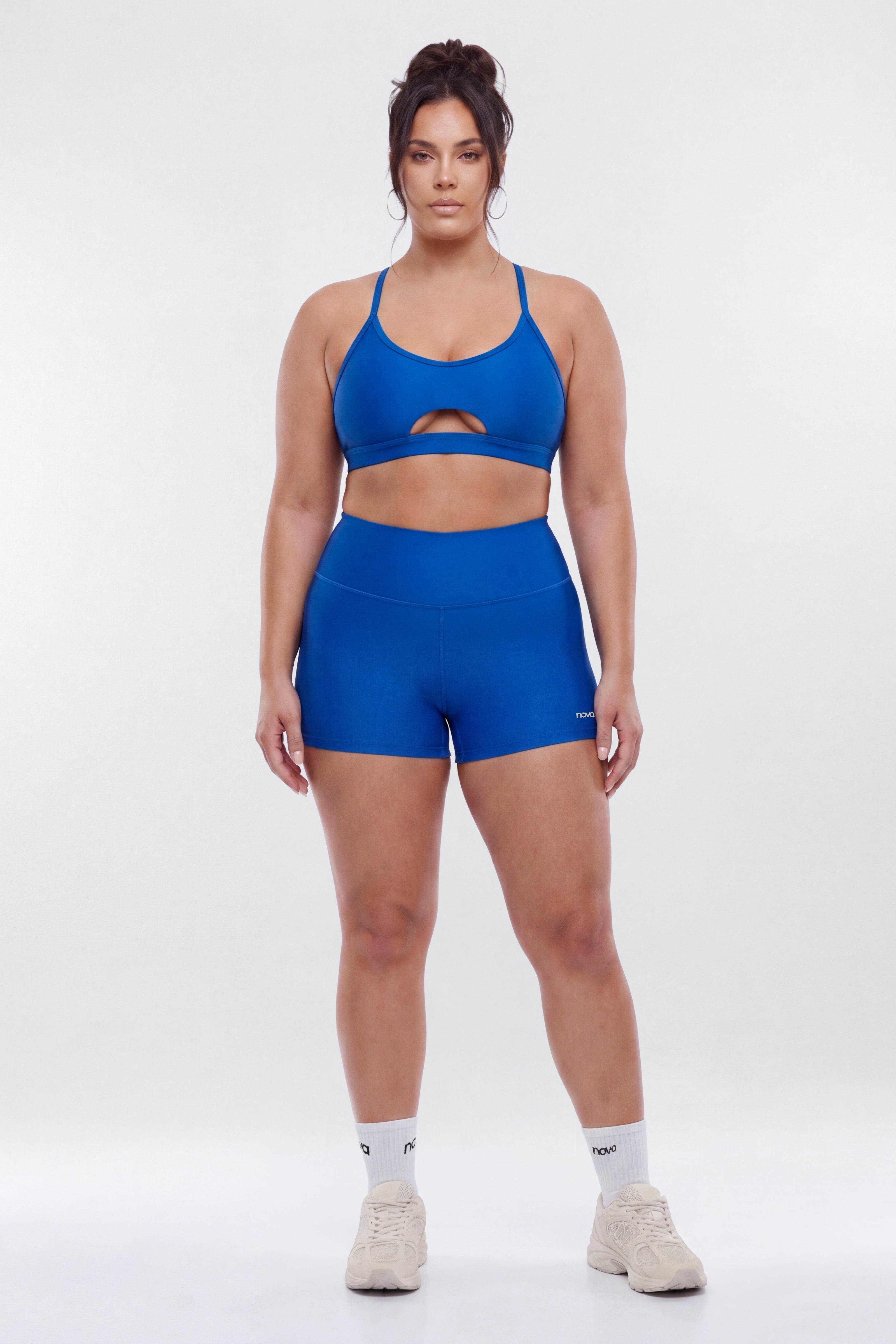 AirSculpt™ 3″ Mid Rise Biker Short - CobaltBlue