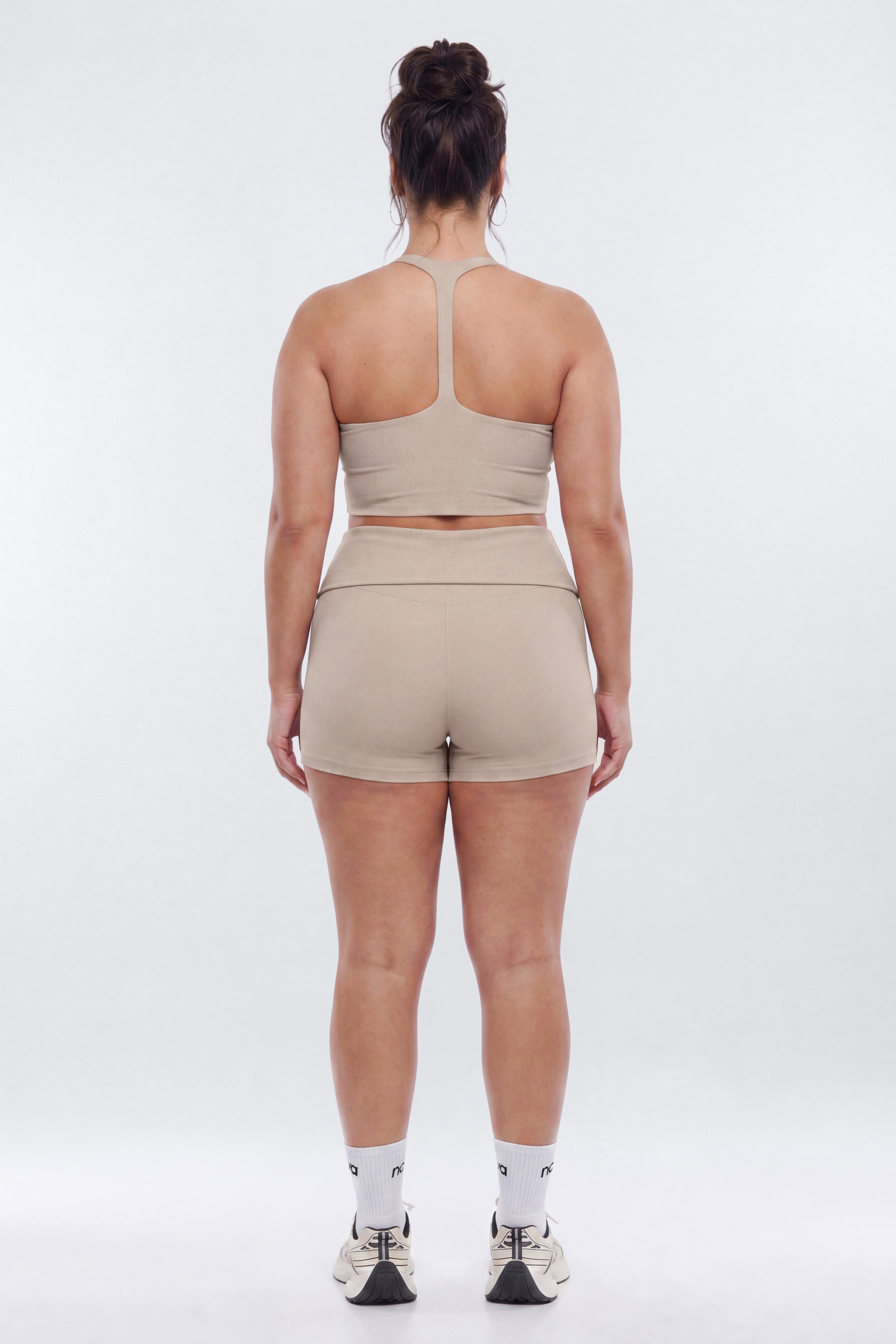 ButterSoft 3″ Foldover Biker Short - Stone