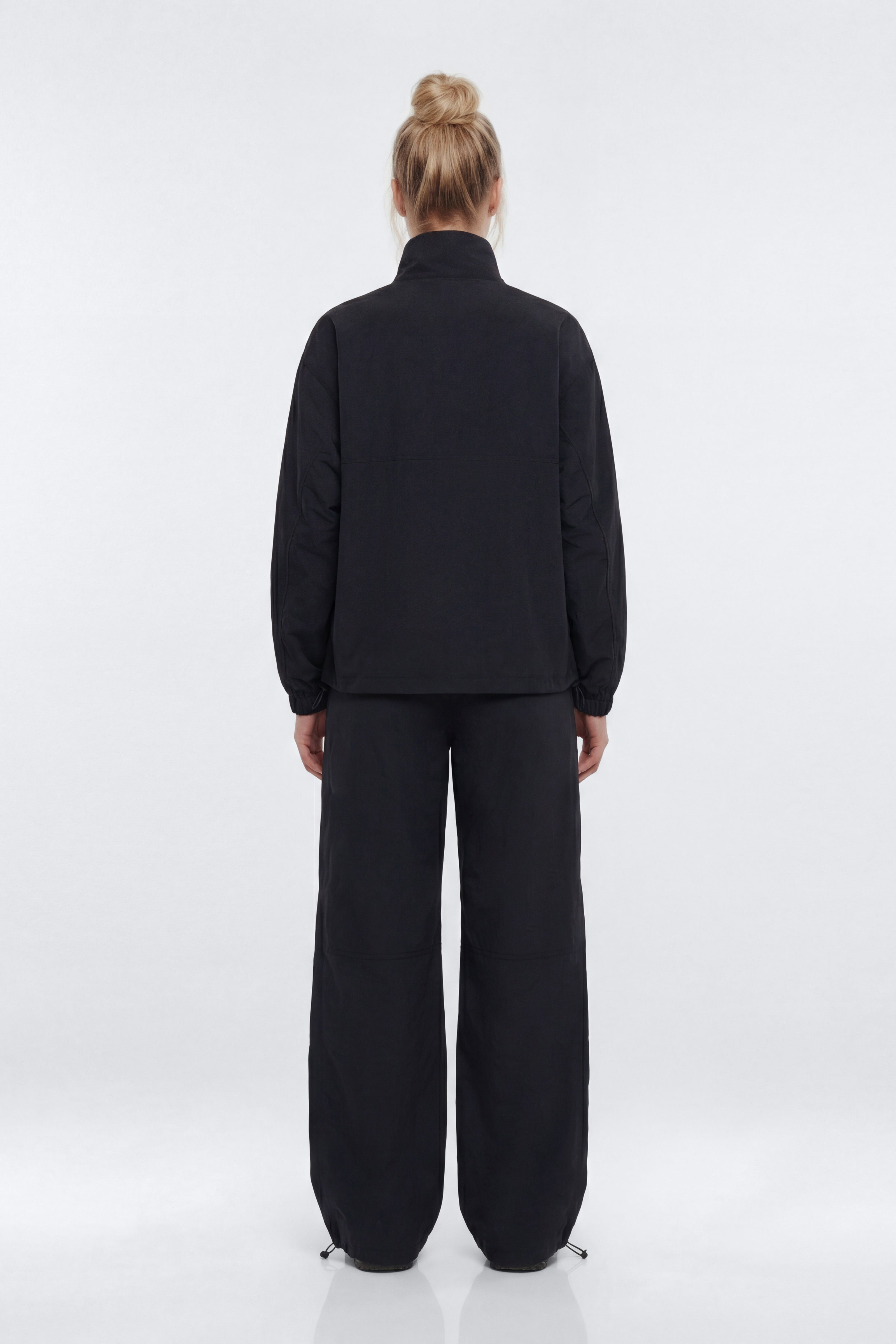 CoreNylon Mock Neck Half Zip Track Jacket - Black