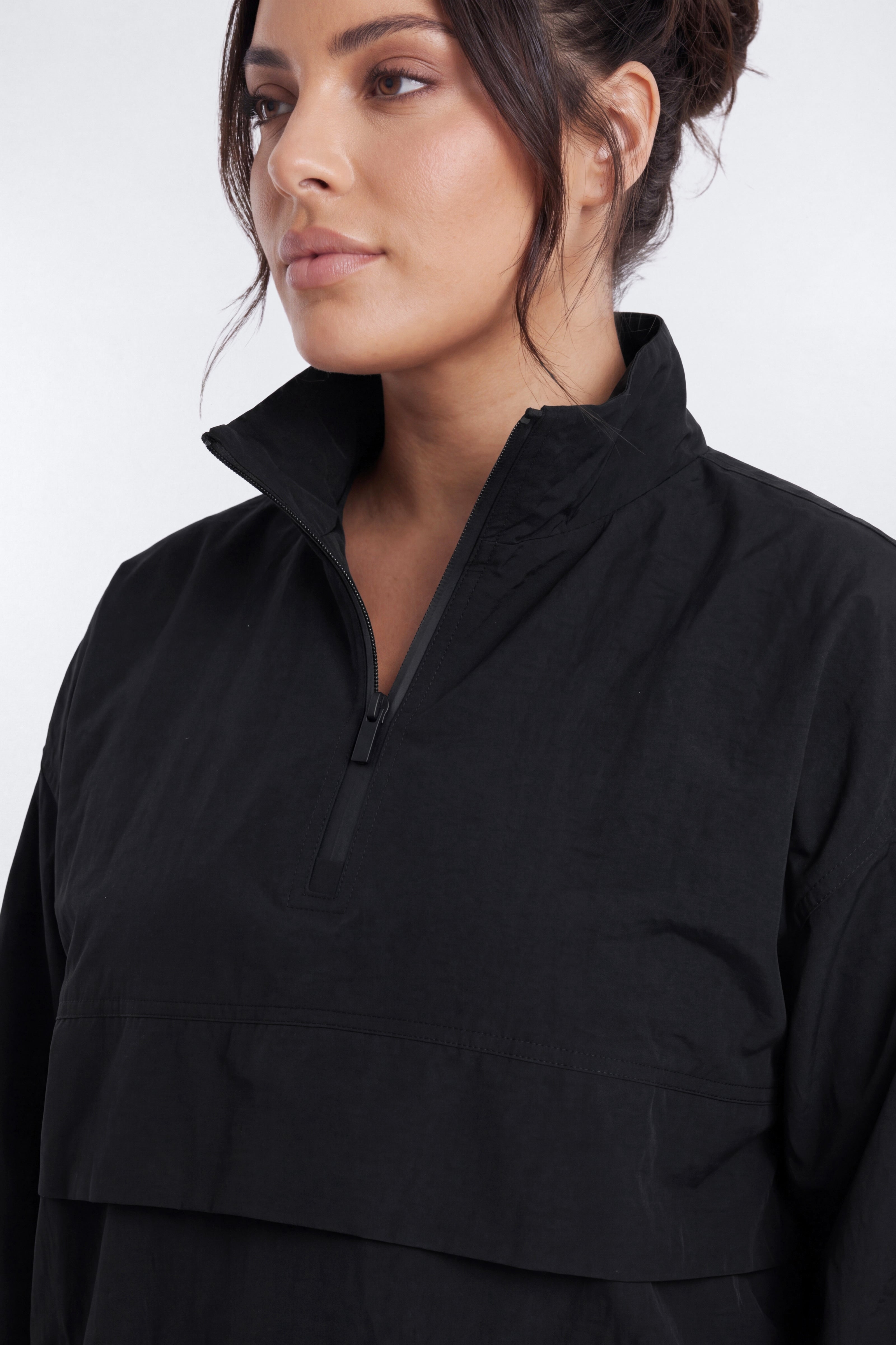 CoreNylon Mock Neck Half Zip Track Jacket - Black
