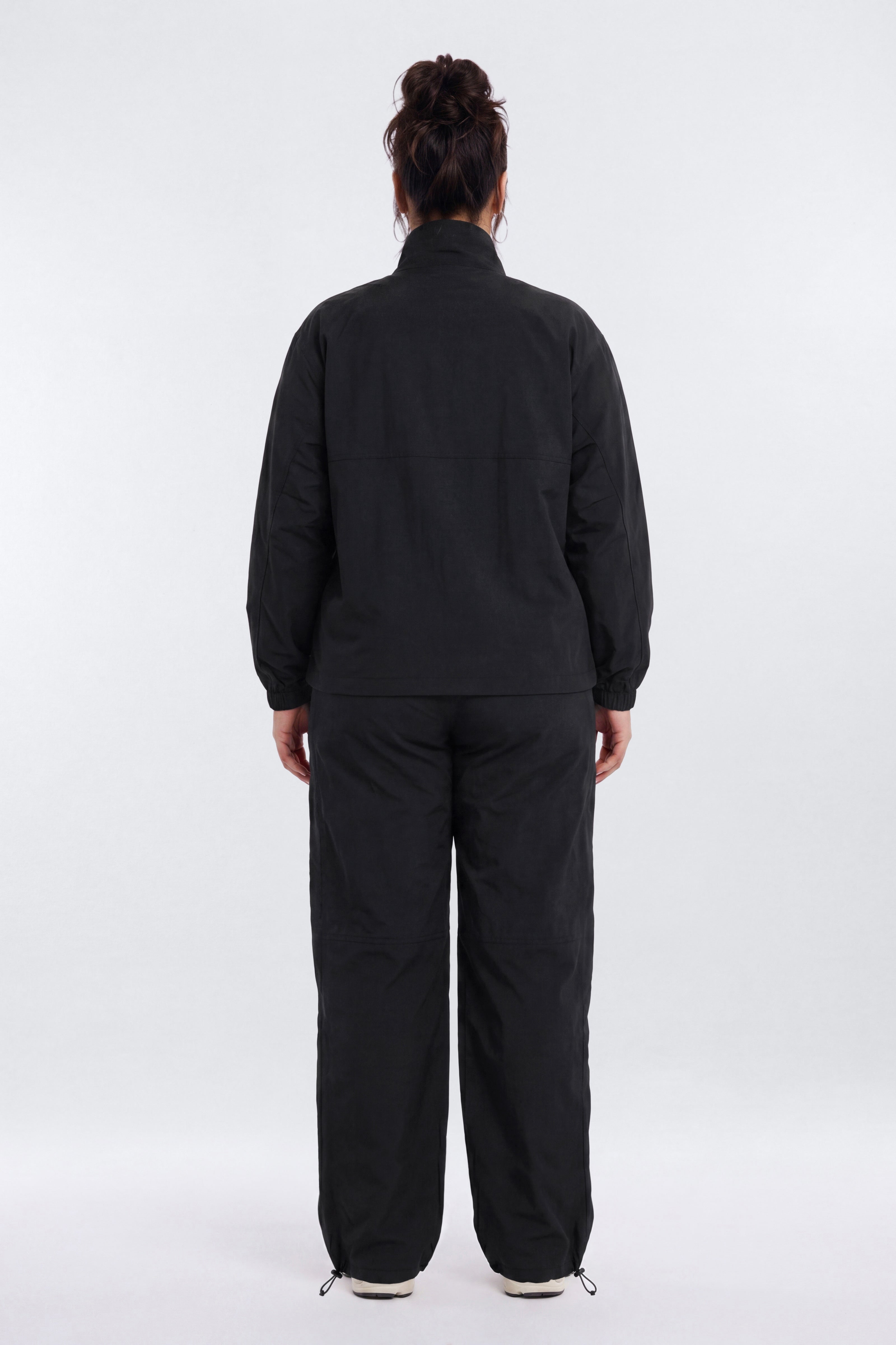 CoreNylon 32″ Wide Leg Track Pant - Black