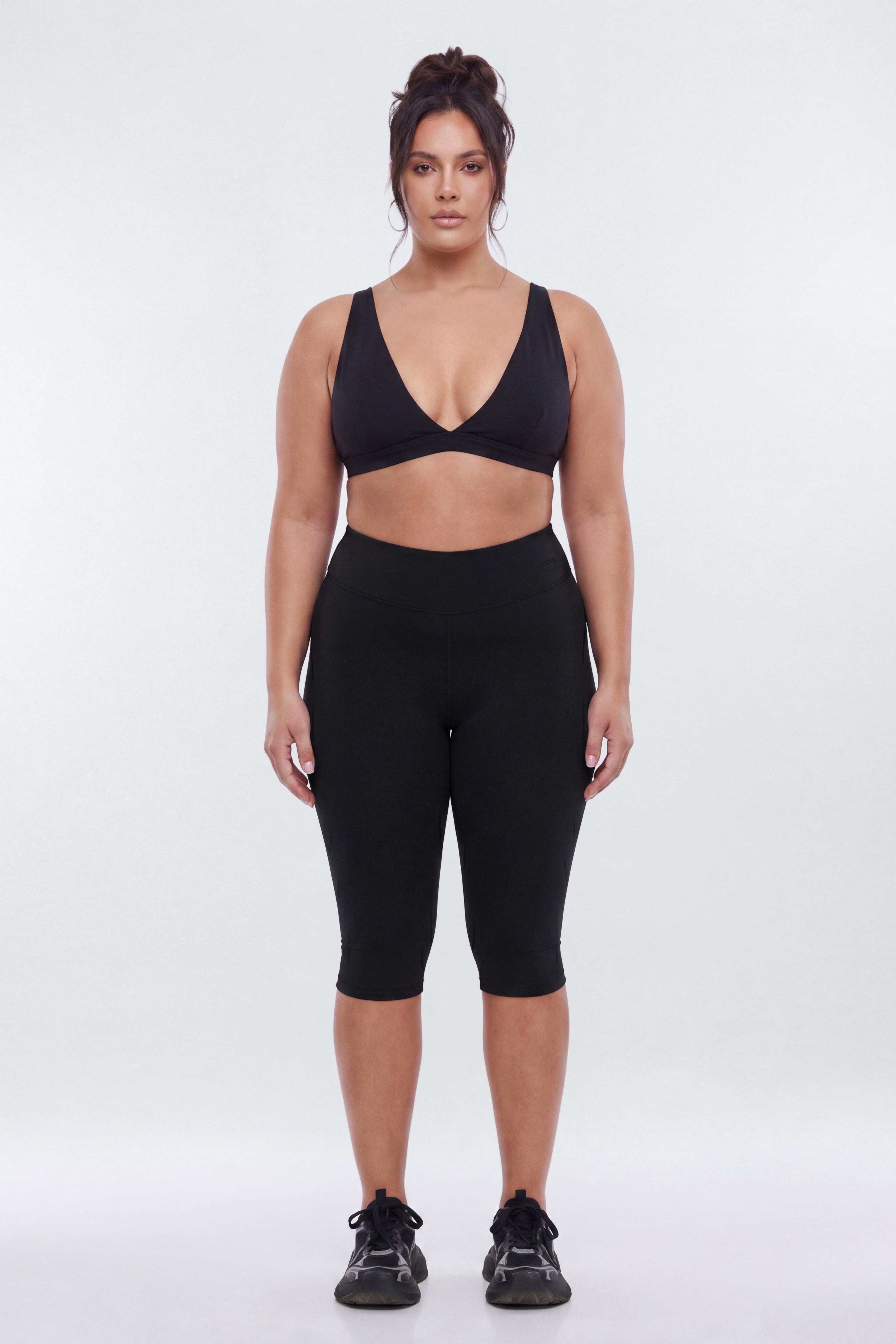 ButterSoft Low V Neck Sports Bra - Black