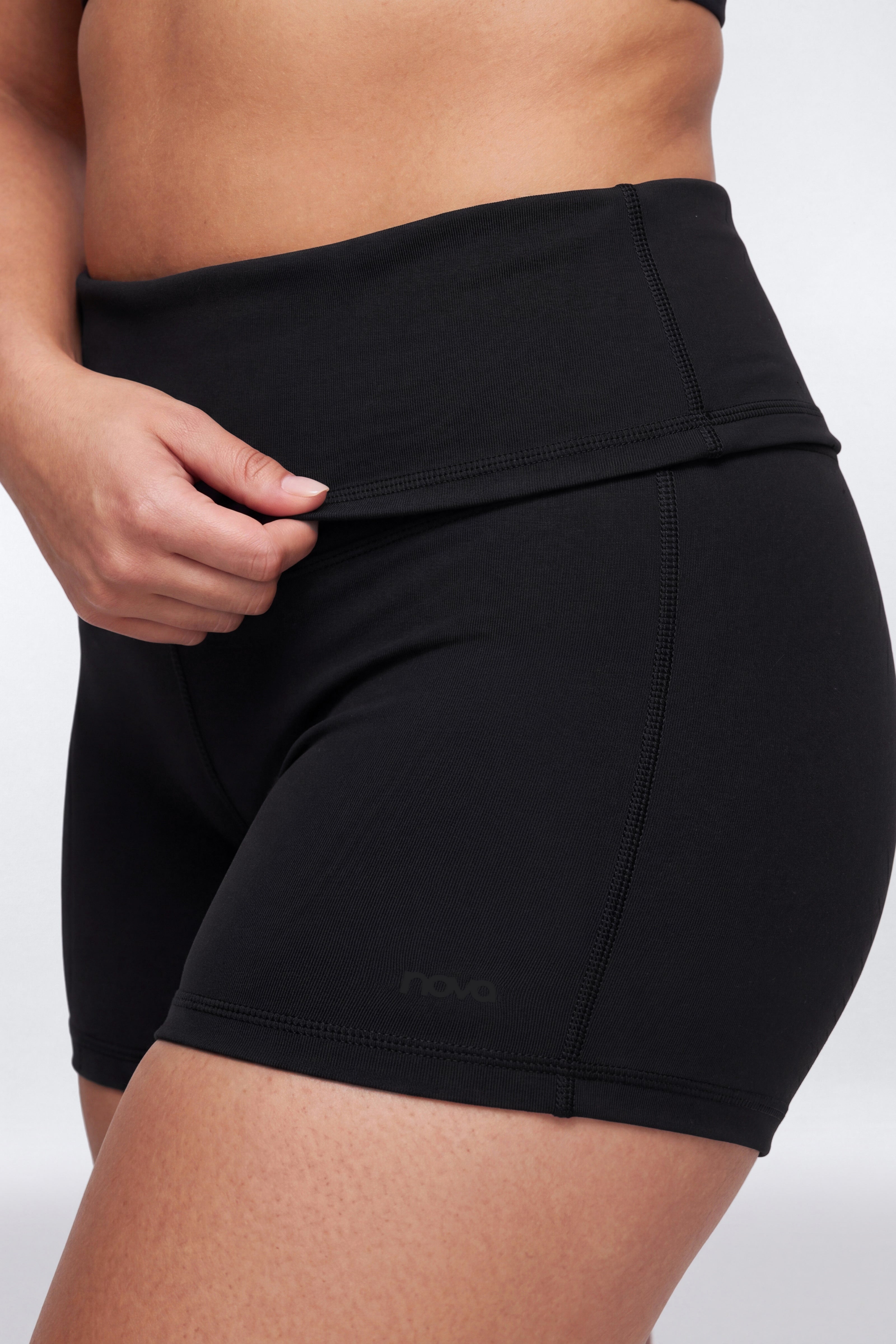 ButterSoft 3″ Foldover Biker Short - Black
