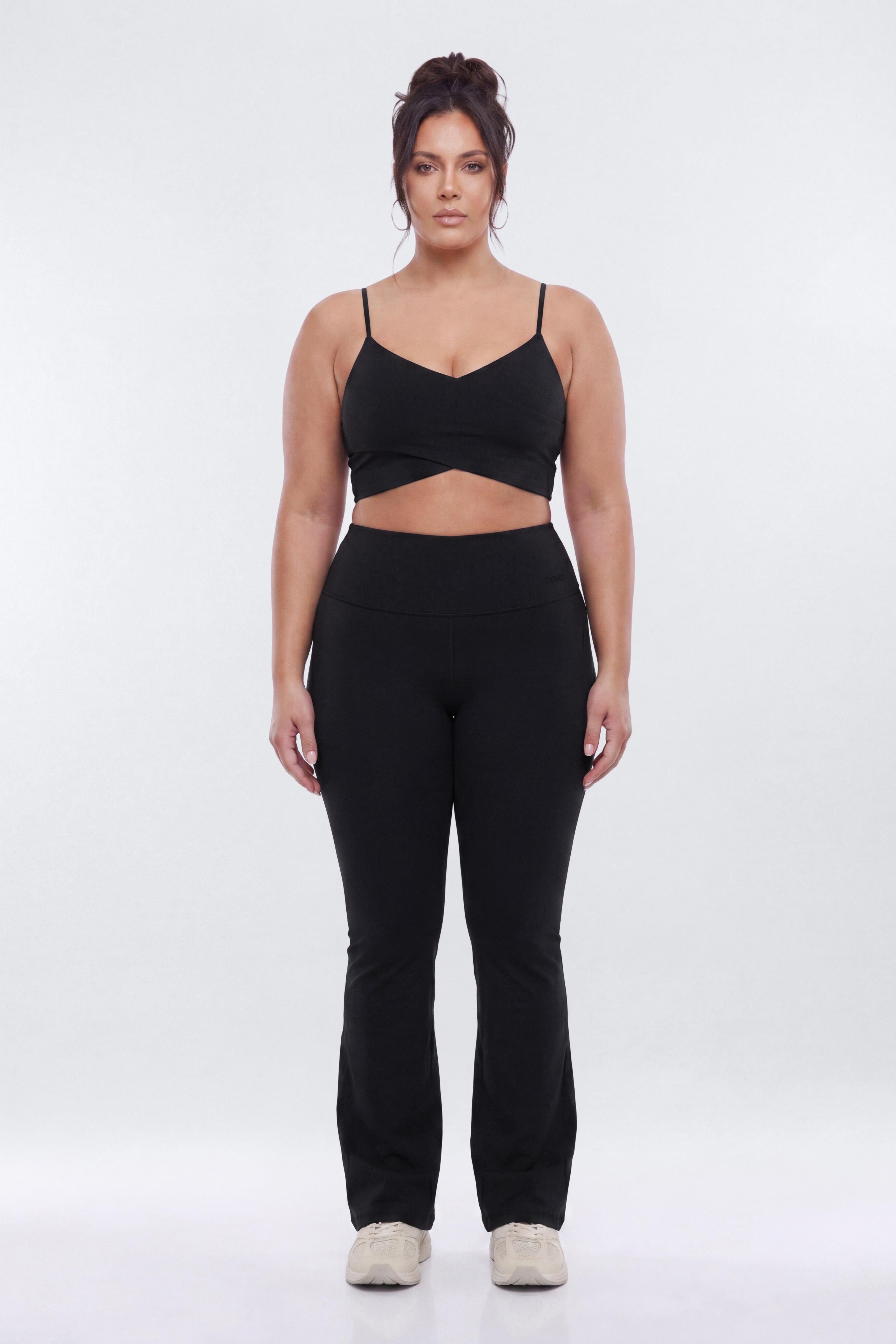 ButterSoft 33″ Low Rise Foldover Flare Legging - Black