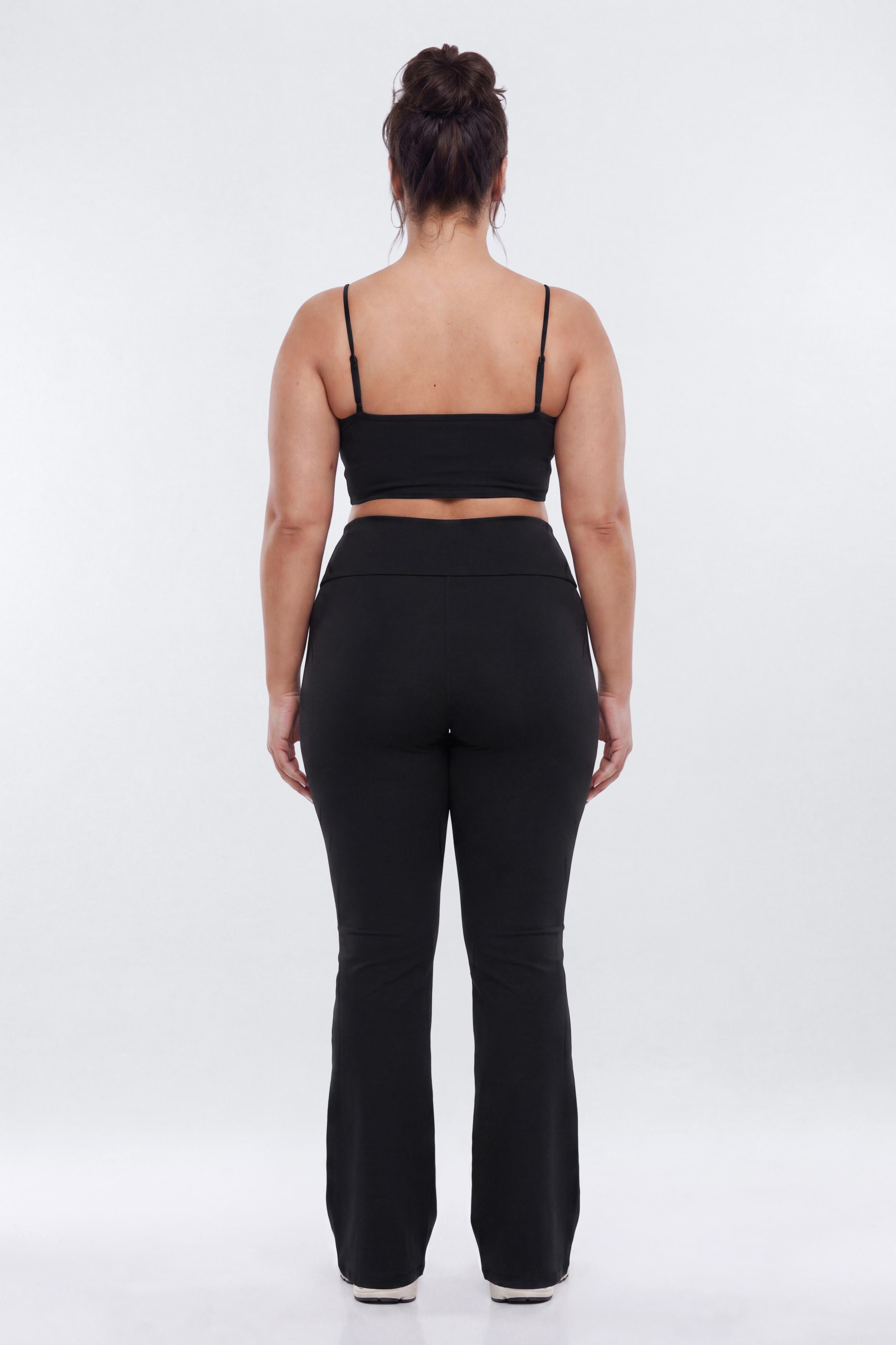 ButterSoft 33″ Low Rise Foldover Flare Legging - Black