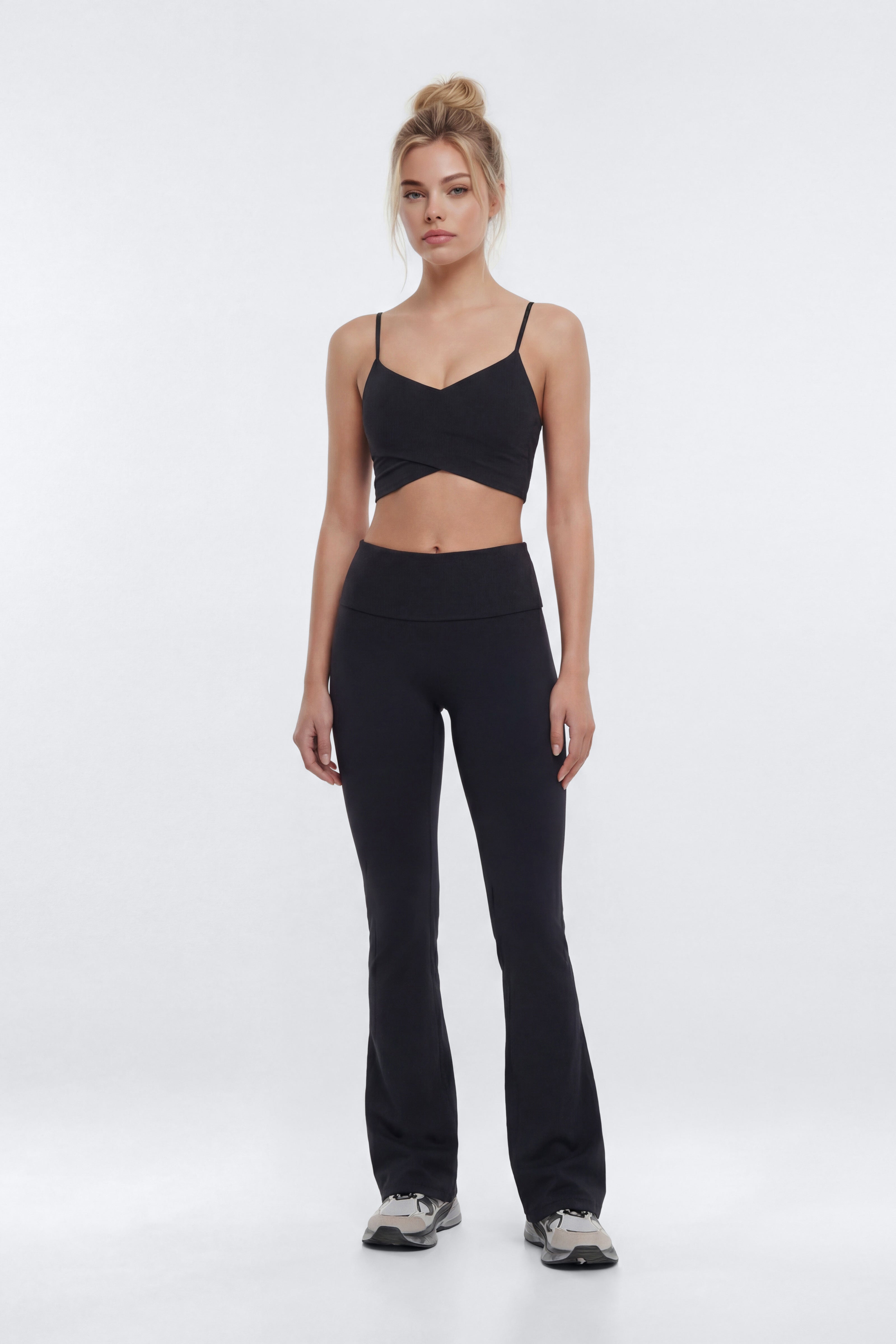 ButterSoft 33″ Low Rise Foldover Flare Legging - Black