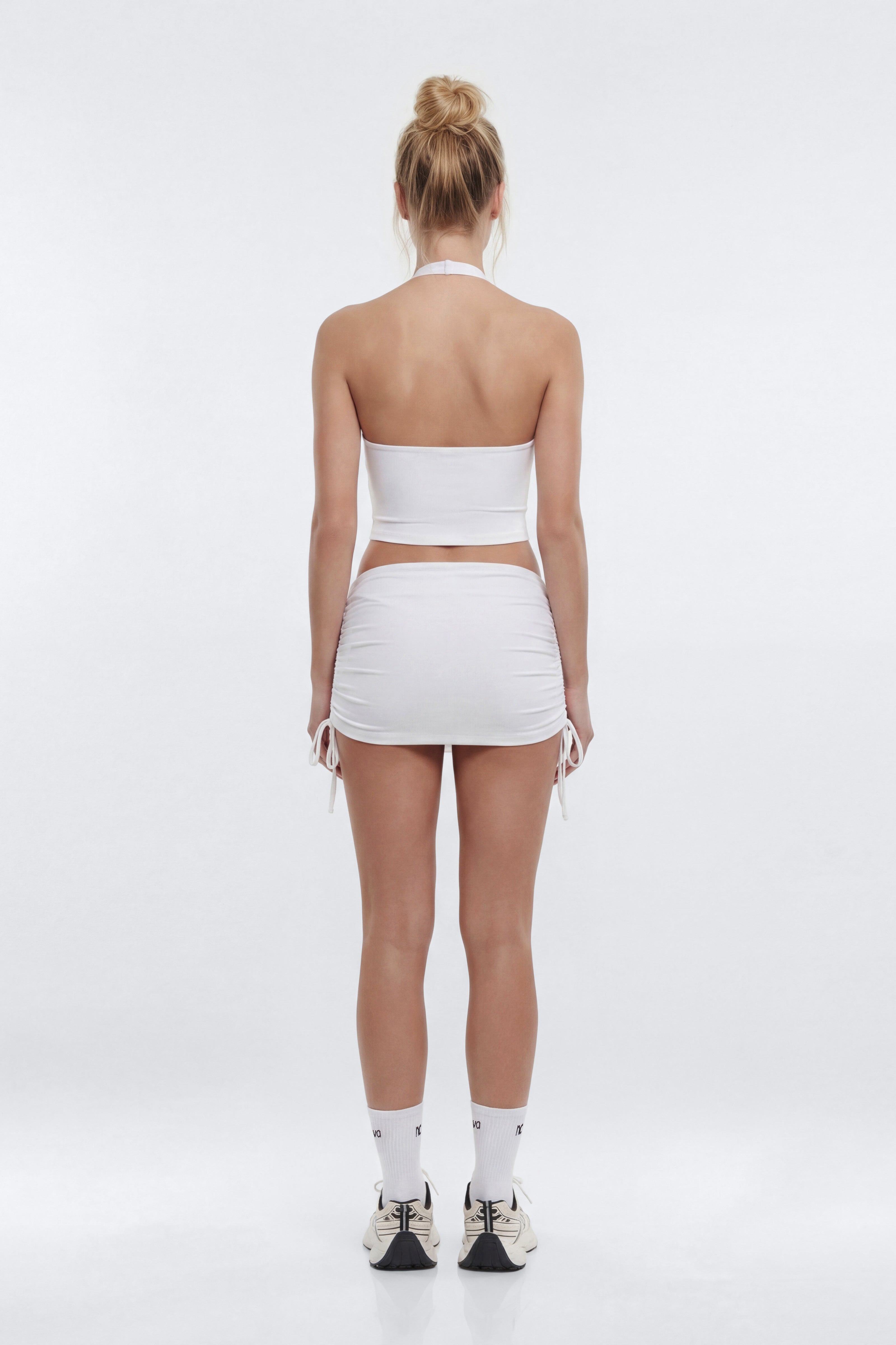 ButterSoft Side Ruched Skort - White