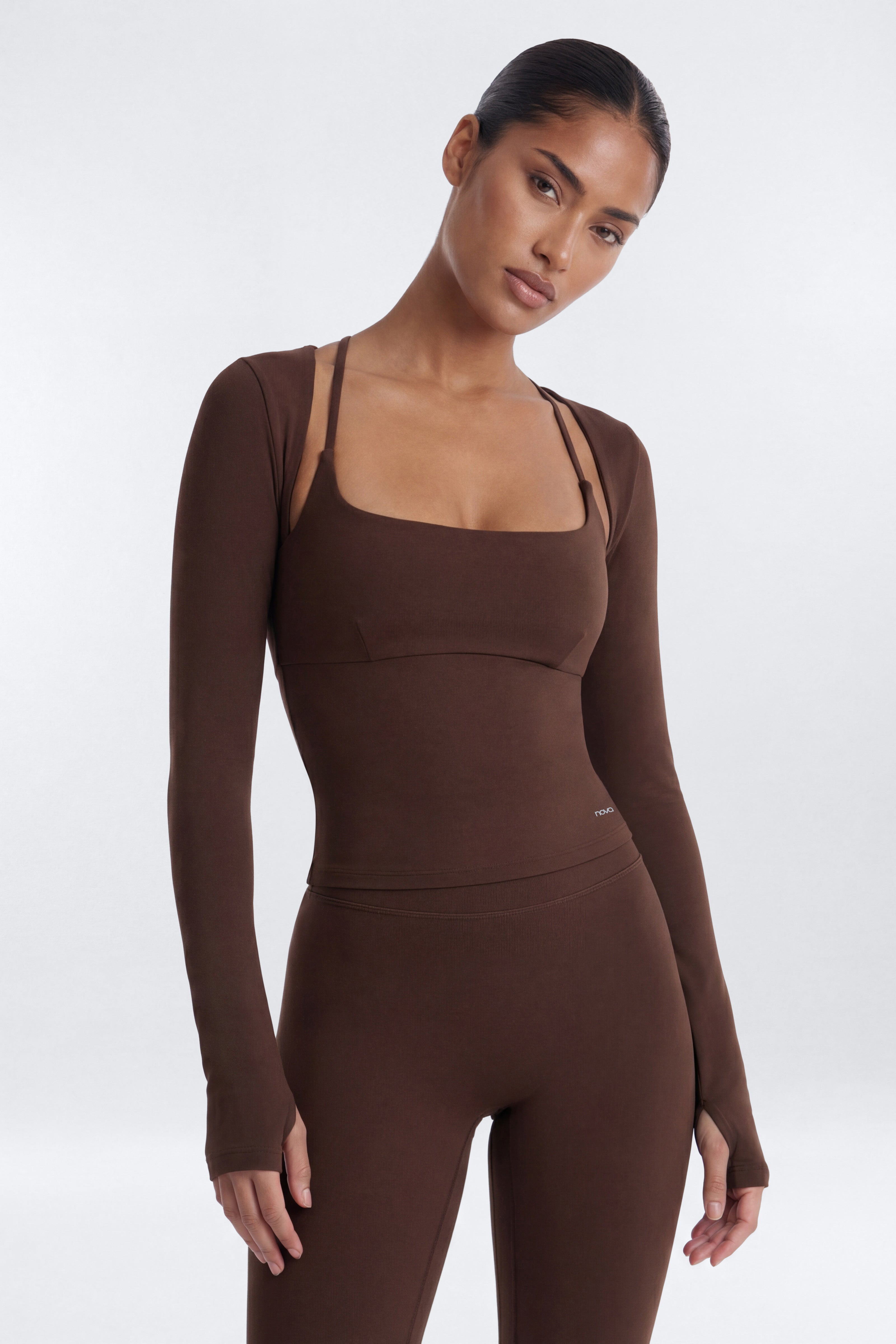 CloudForm™ Long Sleeve Shrug - Brown