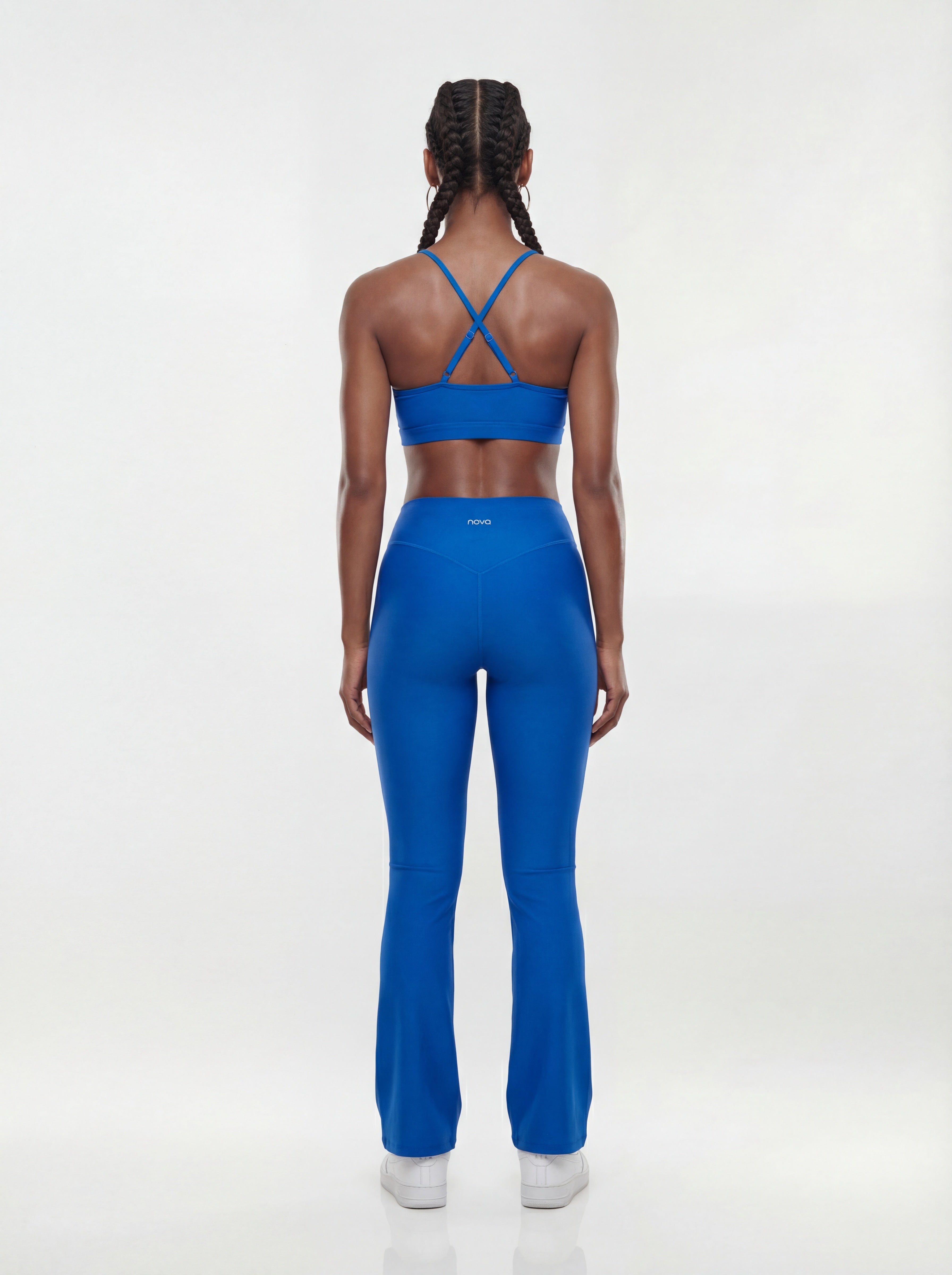 AirSculpt™ 32″ Cross Front Mid Rise Flare Legging - CobaltBlue