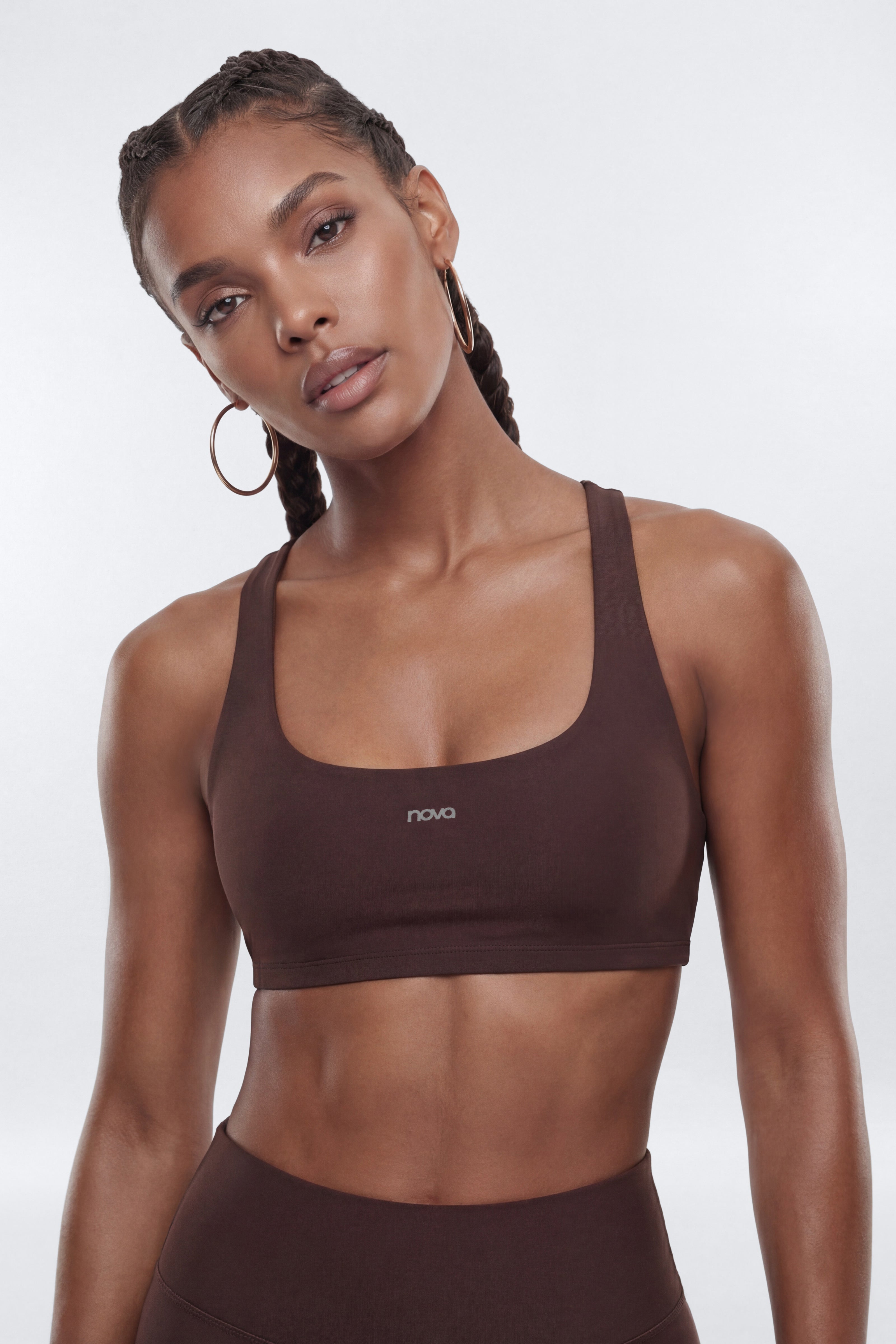 AirSculpt™ Racer Back Sports Bra - Brown