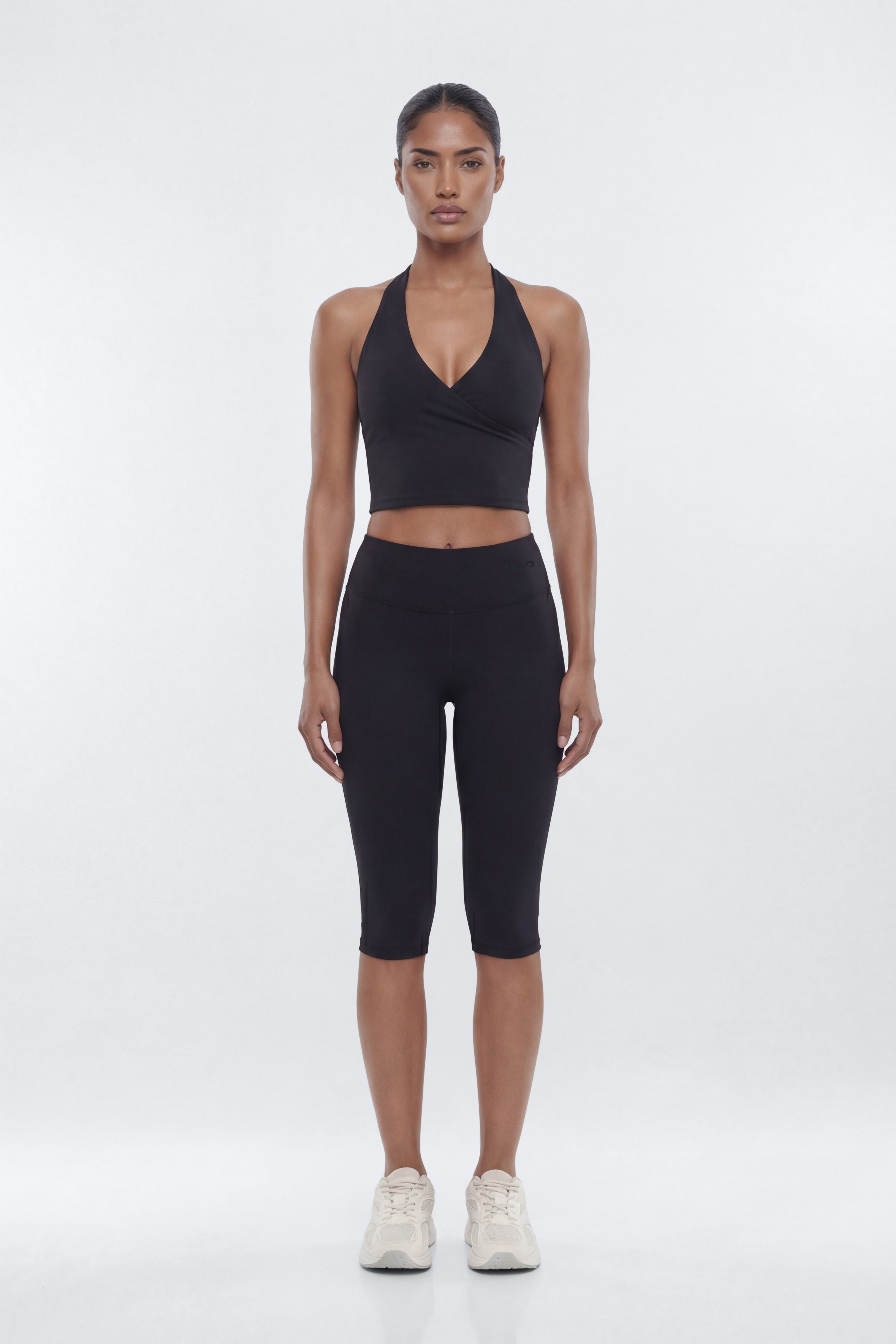 ButterSoft Halter Sports Top - Black