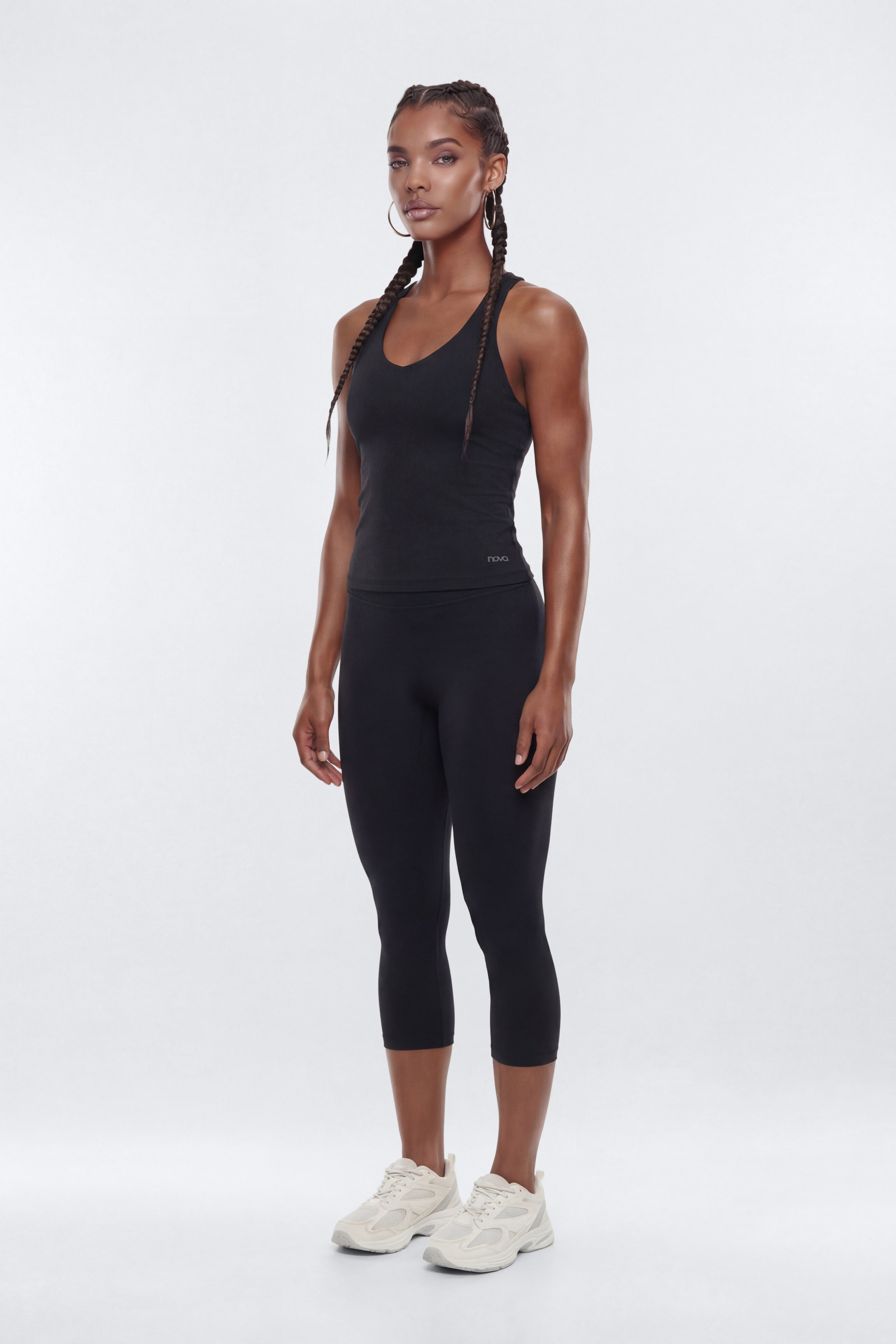 CloudForm™ 18″ Midrise Capri Legging - Black