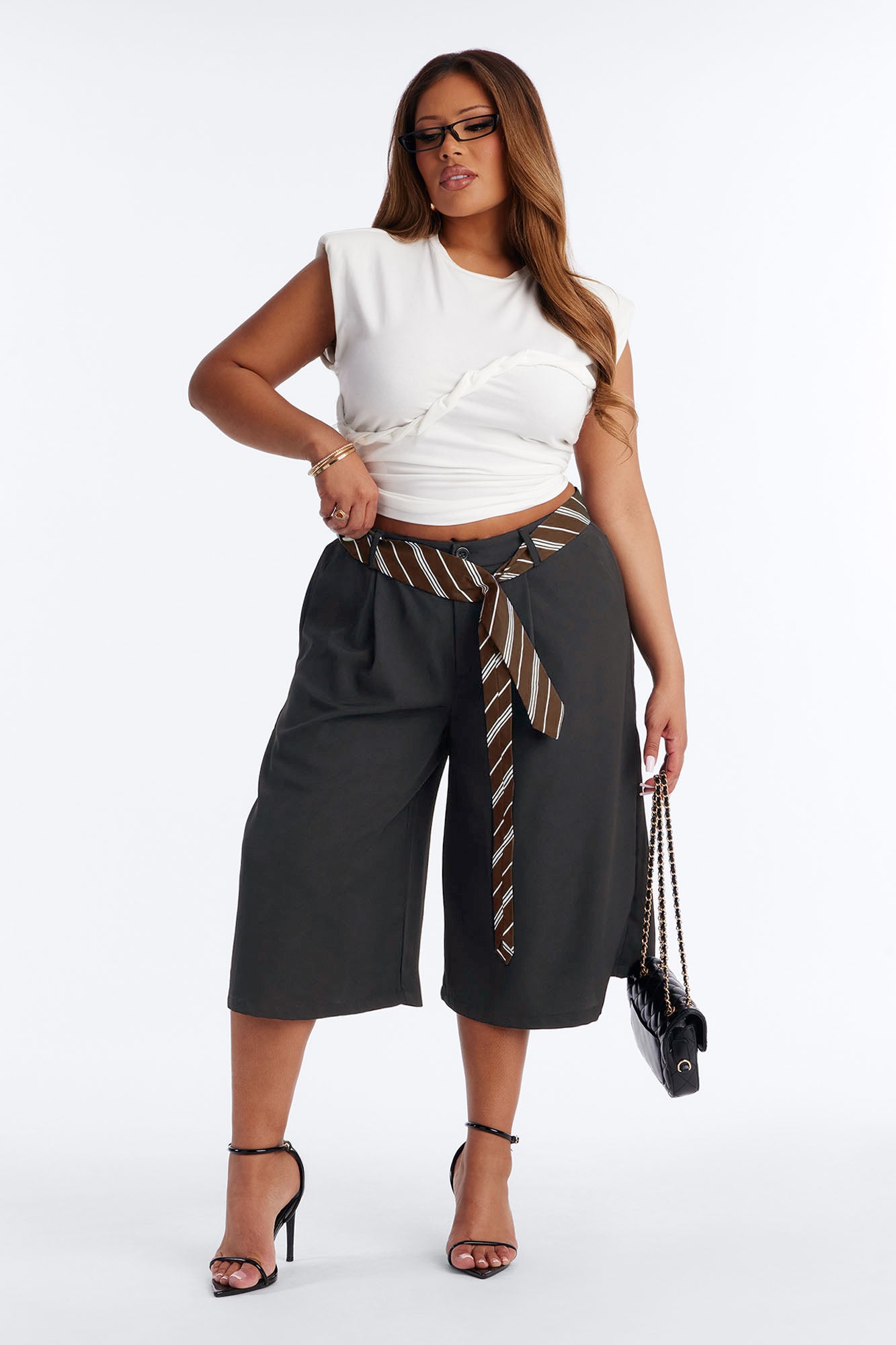 All Tied Up Trouser Bermuda Short - Charcoal