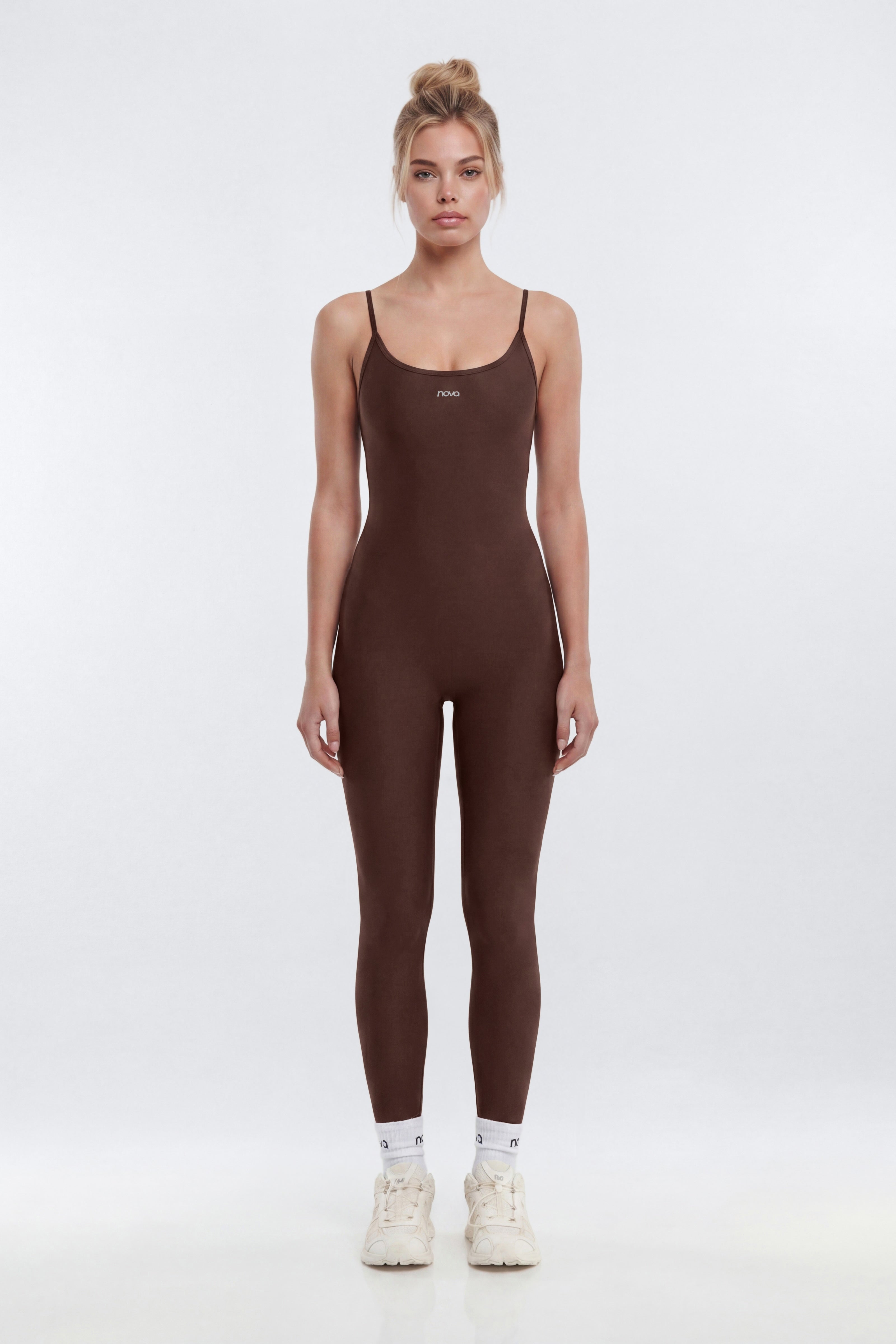 AirSculpt™ 25″ Skinny Jumpsuit - Brown