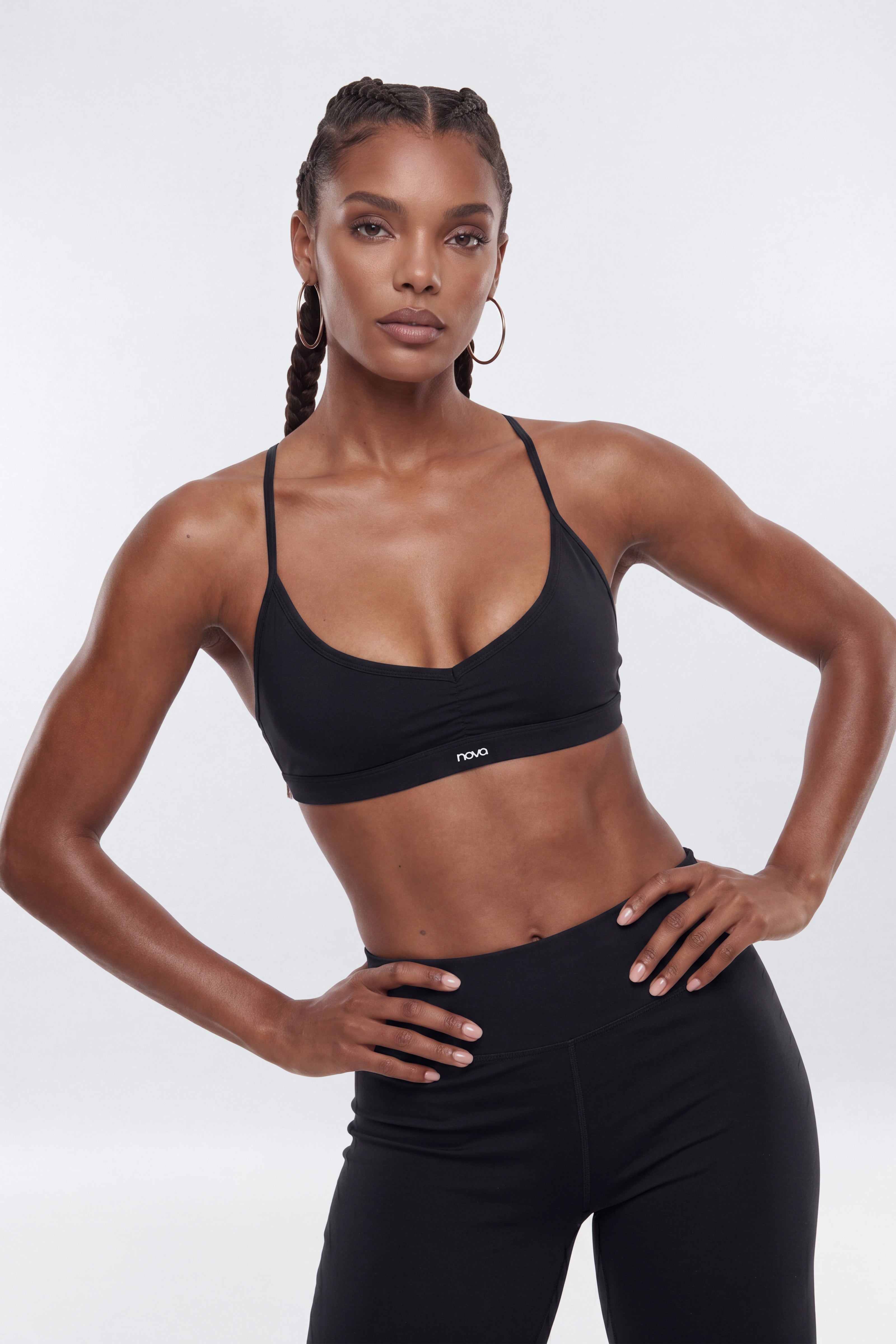 ProStretch™ Adjustable Strap Back Sports Bra - Black