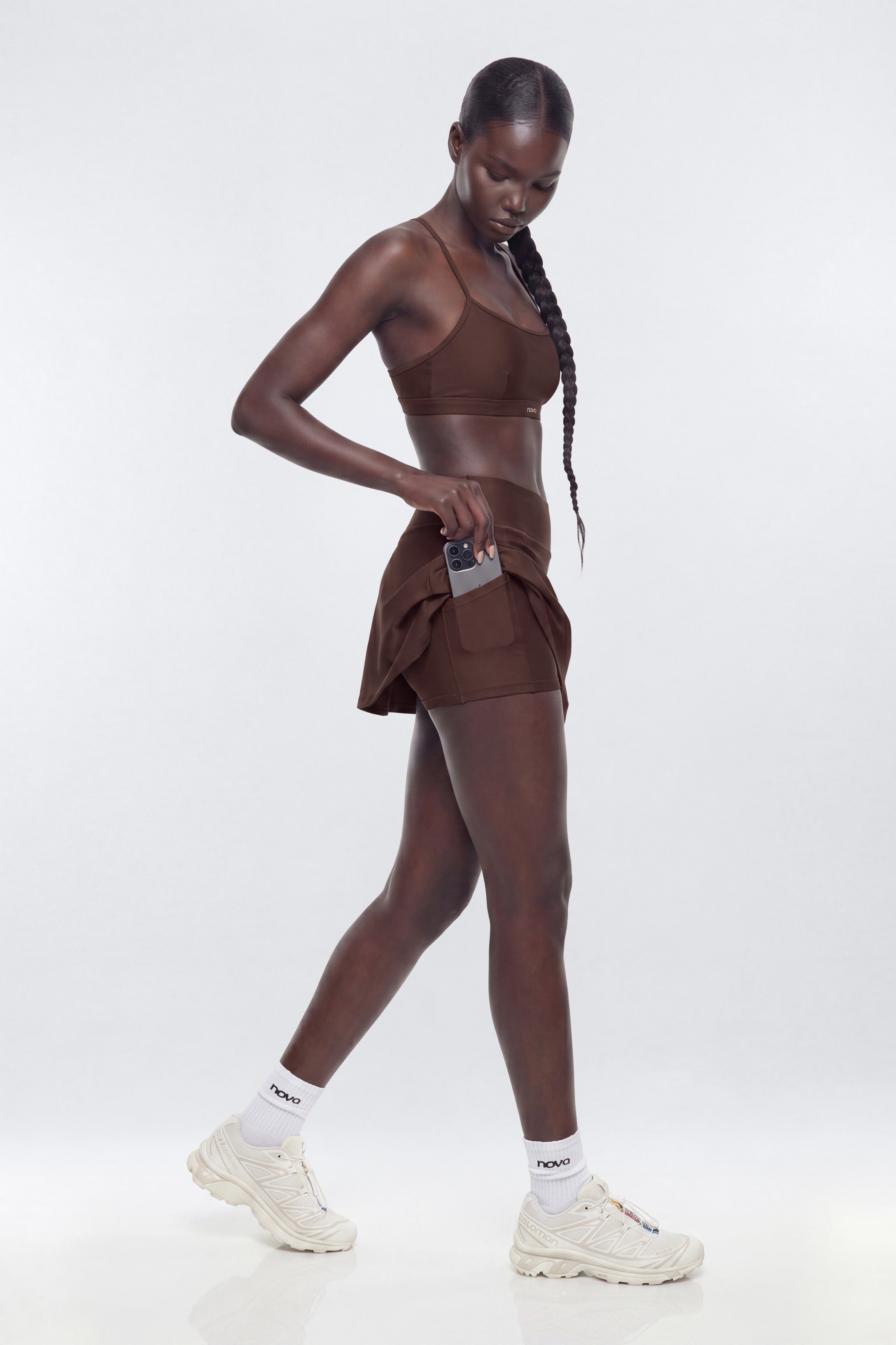 AirSculpt™ Mid Rise Mini Skort - Brown