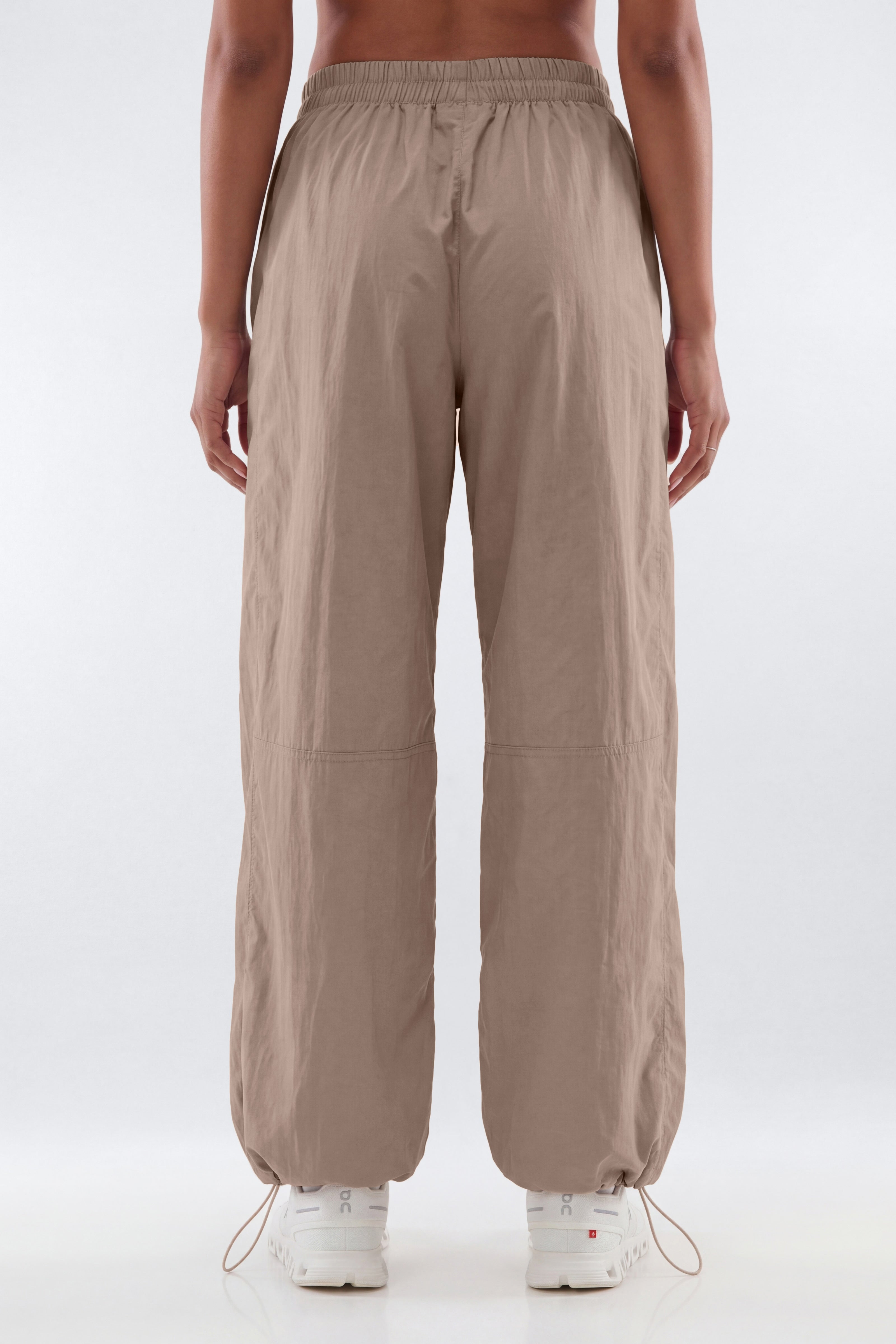 CoreNylon 32″ Wide Leg Track Pant - Taupe