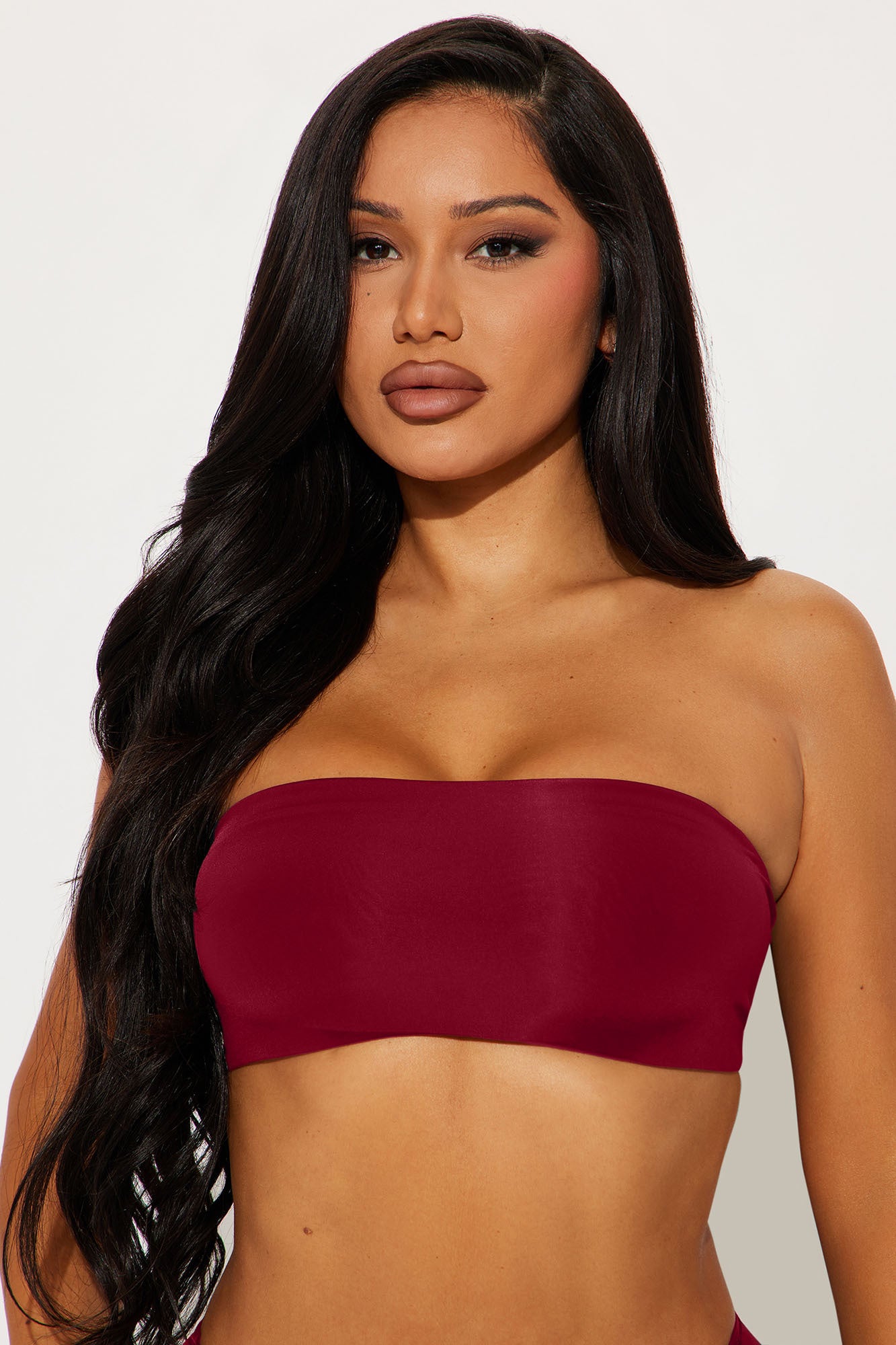 Dress Microfiber Bandeau Bralette - DarkRed
