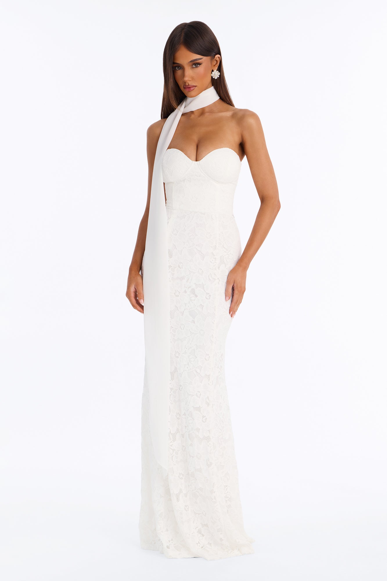 Amorette Lace Gown - White