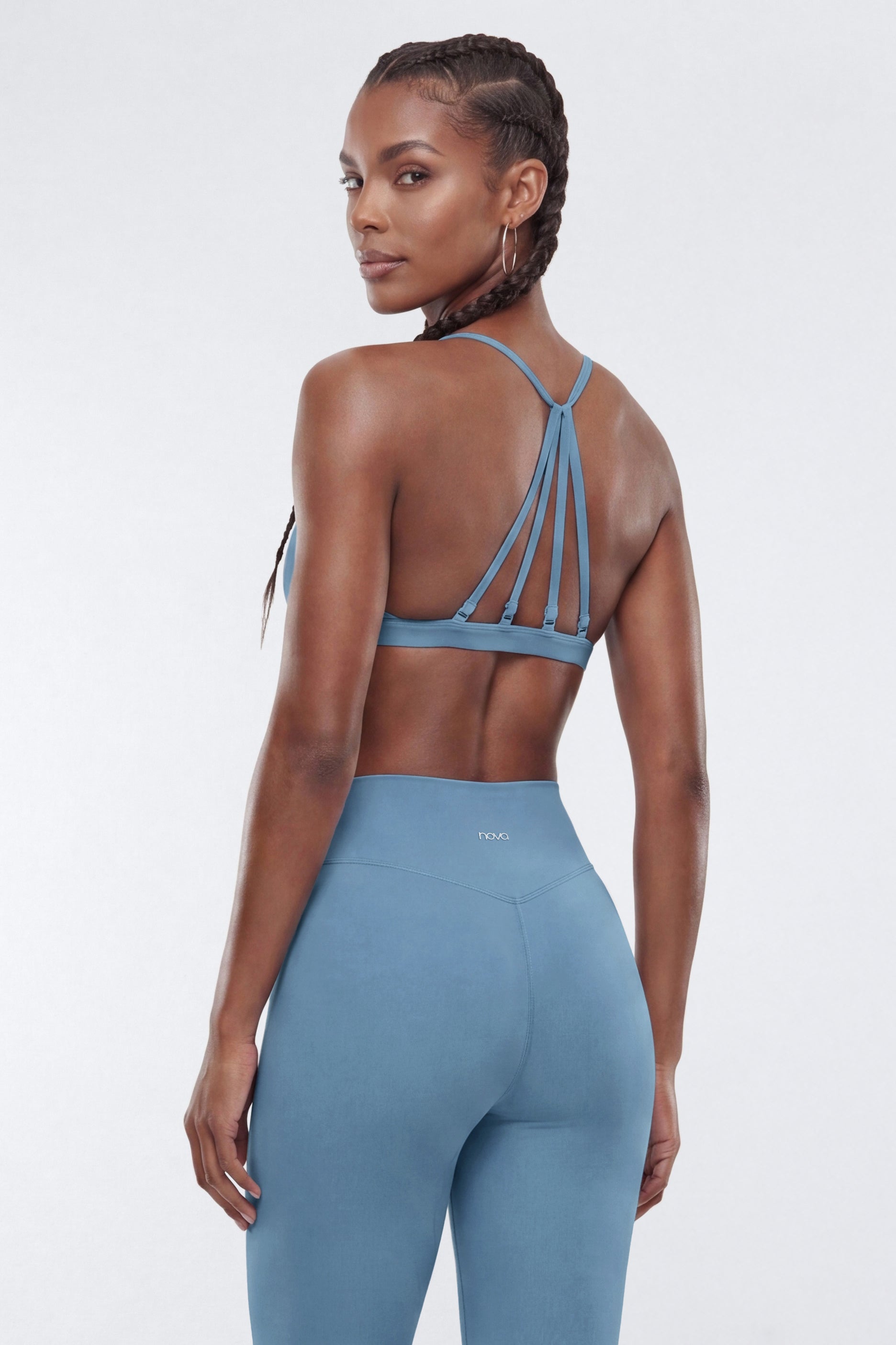 ProStretch™ Adjustable Strap Back Sports Bra - Soft Indigo
